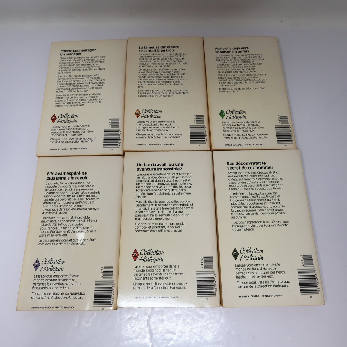 Collection Harlequin Lot 19 Livres Français/French Romance Small Paperback 1980s