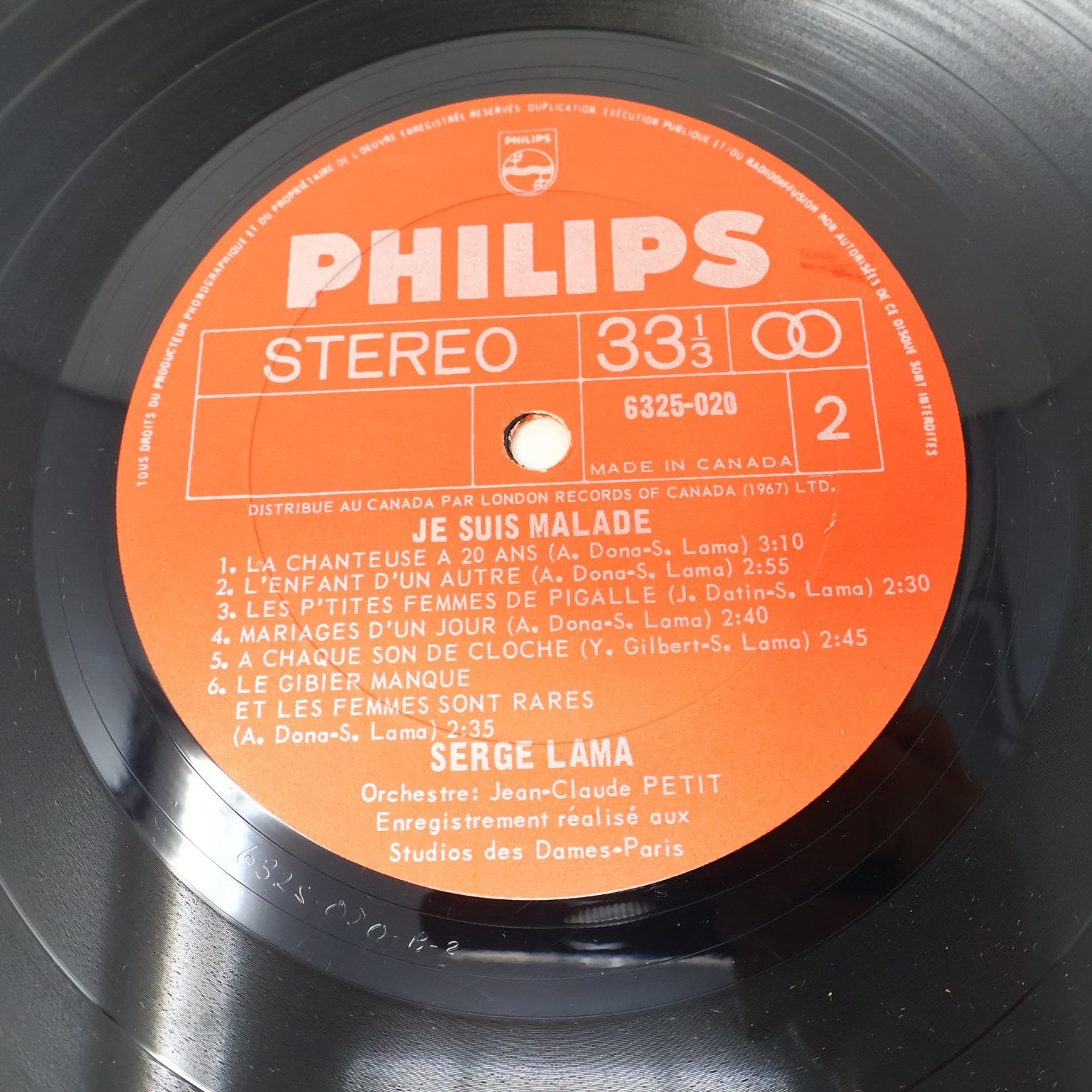 Serge Lama Lot 4 Disques LP Record 1973-1980 Philips Je Suis Malade/Chez Moi