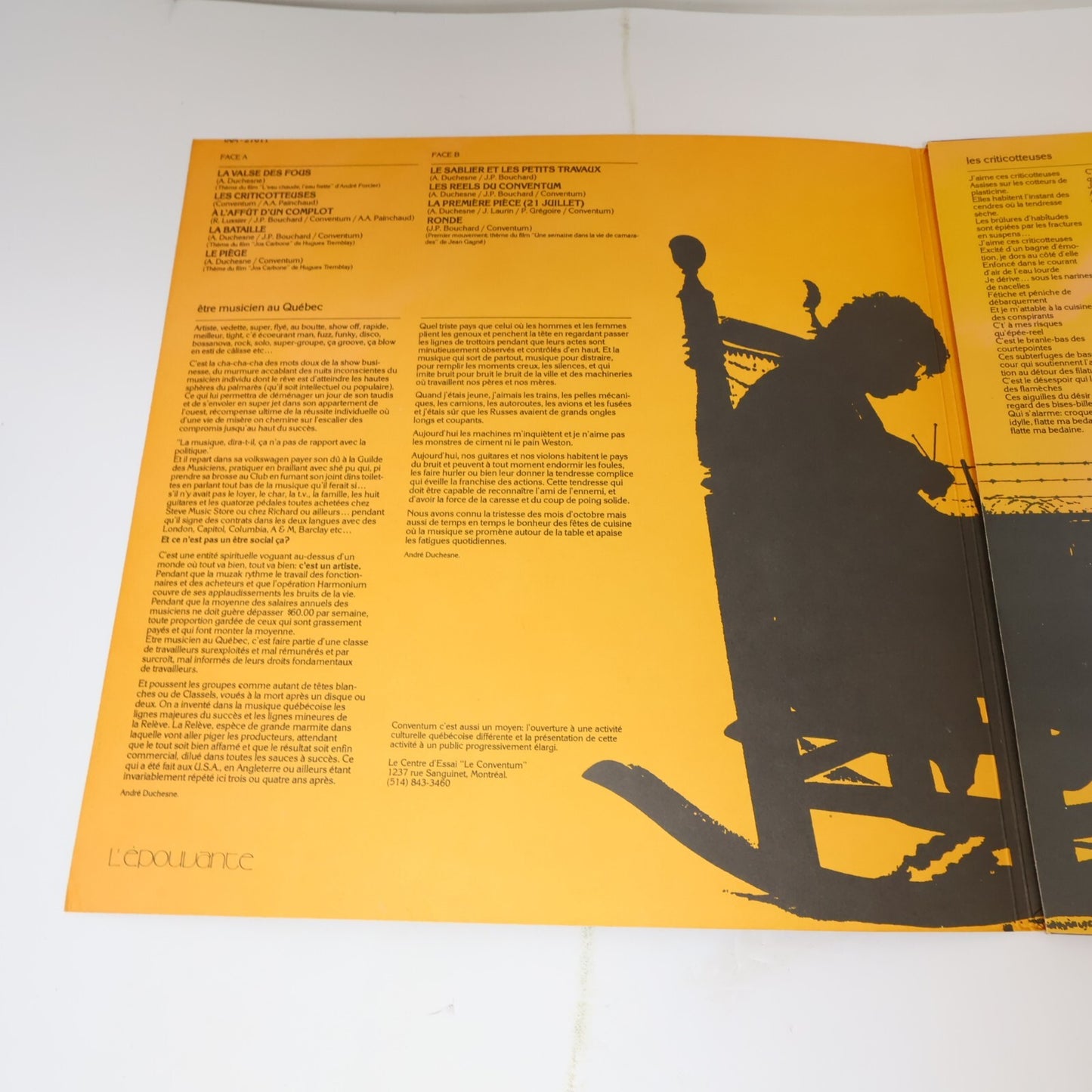 Conventum À L'Affût d'un Complot Disque LP Record Le Tamanoir 1977 TAM-27011