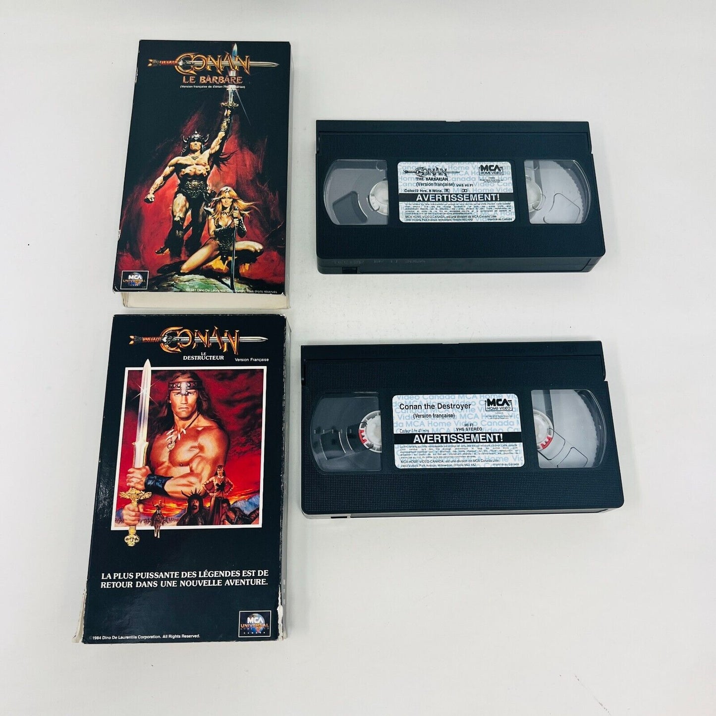Conan Le Barbare/Destructeur Lot VHS NTSC Testés Français/French Schwarzenegger