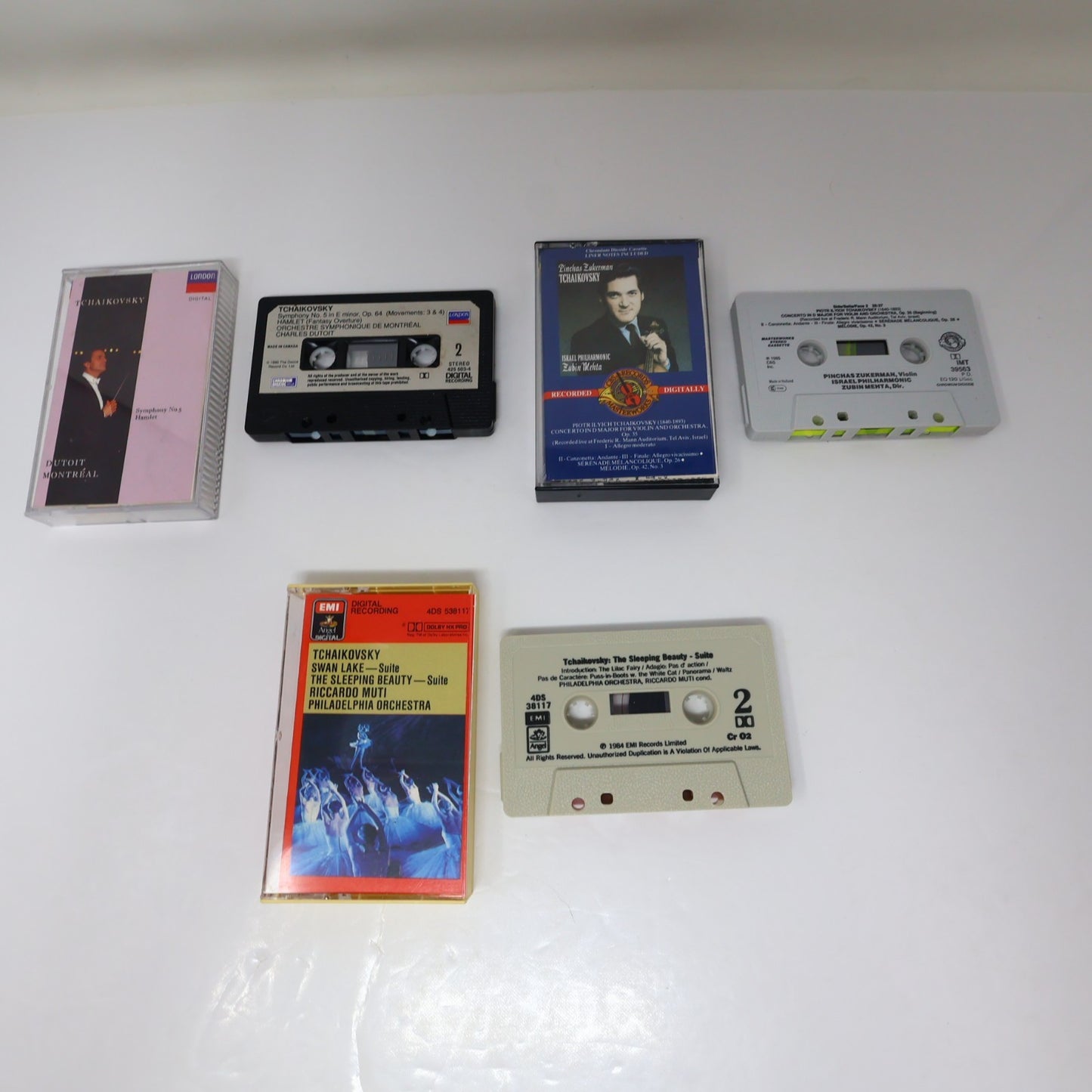 Tchaikovsky 10 Cassettes Lot Järvi/Abbado/Giulini/Karajan/Dutoit/Mehta/Muti