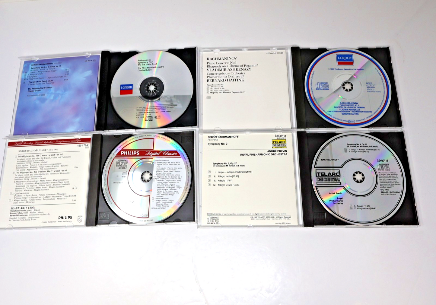 Rachmaninov 10 CD Lot Ashkenazy/John Browning/Helfgott/Haitink/Dutoit/Prévin