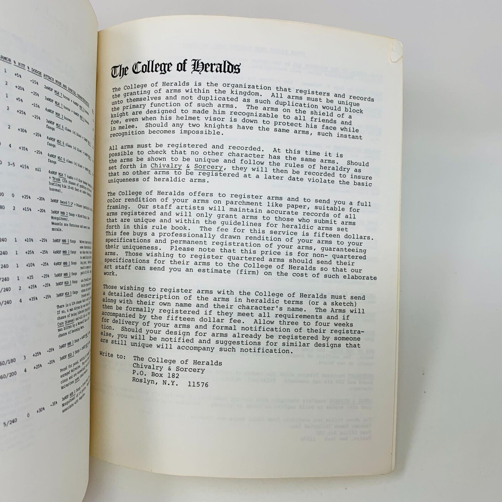 1977 Chivalry & Sorcery Warfare & Wizardry in the Feudal Age RPG FGU Simbalist