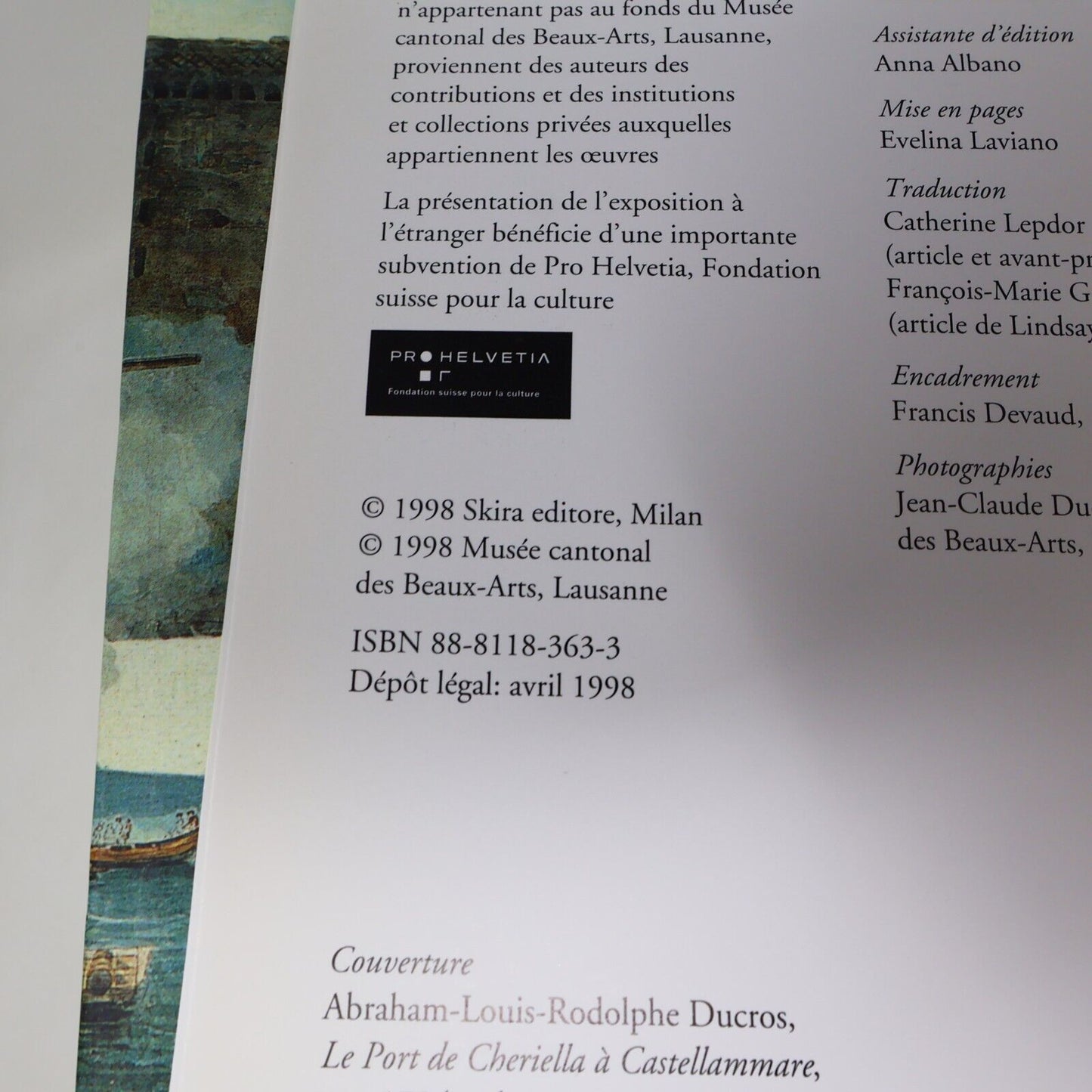 1998 Abraham-Louis-Rodolphe Ducros un Peintre Suisse en Italie Zutter/Chessex PB