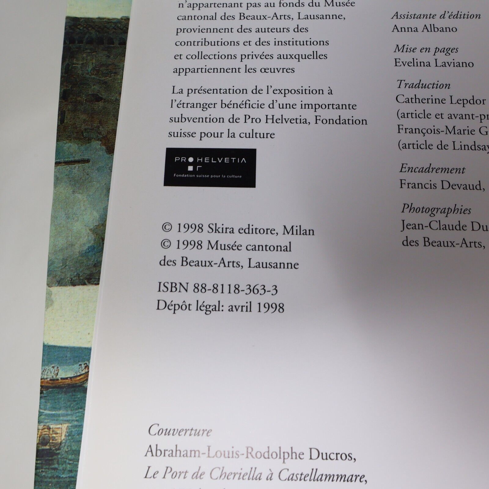 1998 Abraham-Louis-Rodolphe Ducros un Peintre Suisse en Italie Zutter/Chessex PB
