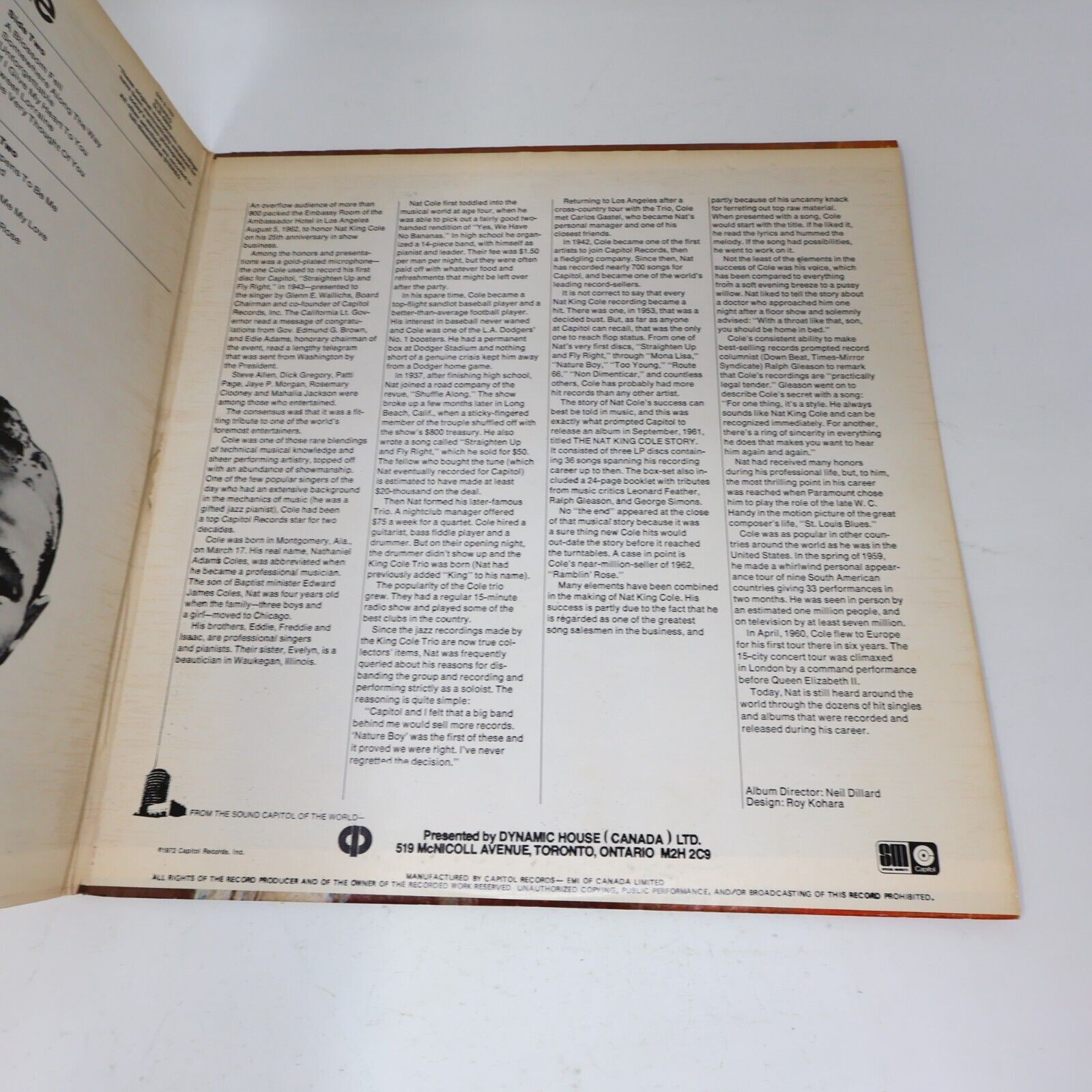 The Greatest of Nat King Cole Vol 1-2 Vinyl Record 2x LP SLB 6803 Unforgettable