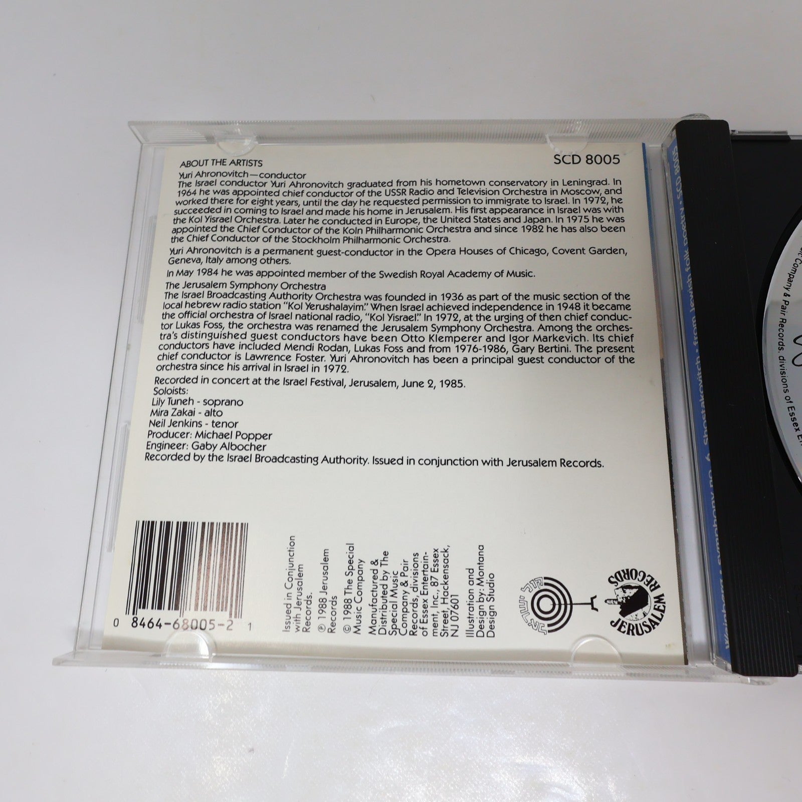 Weinberg Symphony No. 6/Shostakovich From Jewish Folk Poetry CD 1988 Classical