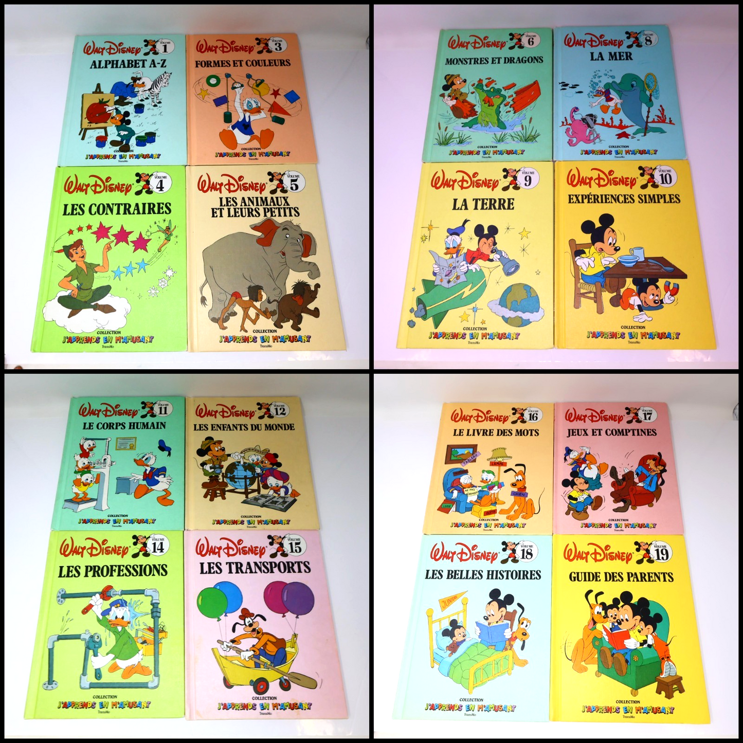 J'Apprends en M'Amusant #1 3-6 8-12 14-19 Lot 16 Livres Transmo Disney Enfants