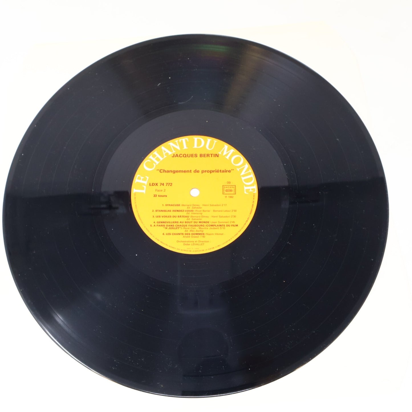 Jacques Bertin Lot 2 Disques Changement de Propriétaire/ Paris Théâtre de la