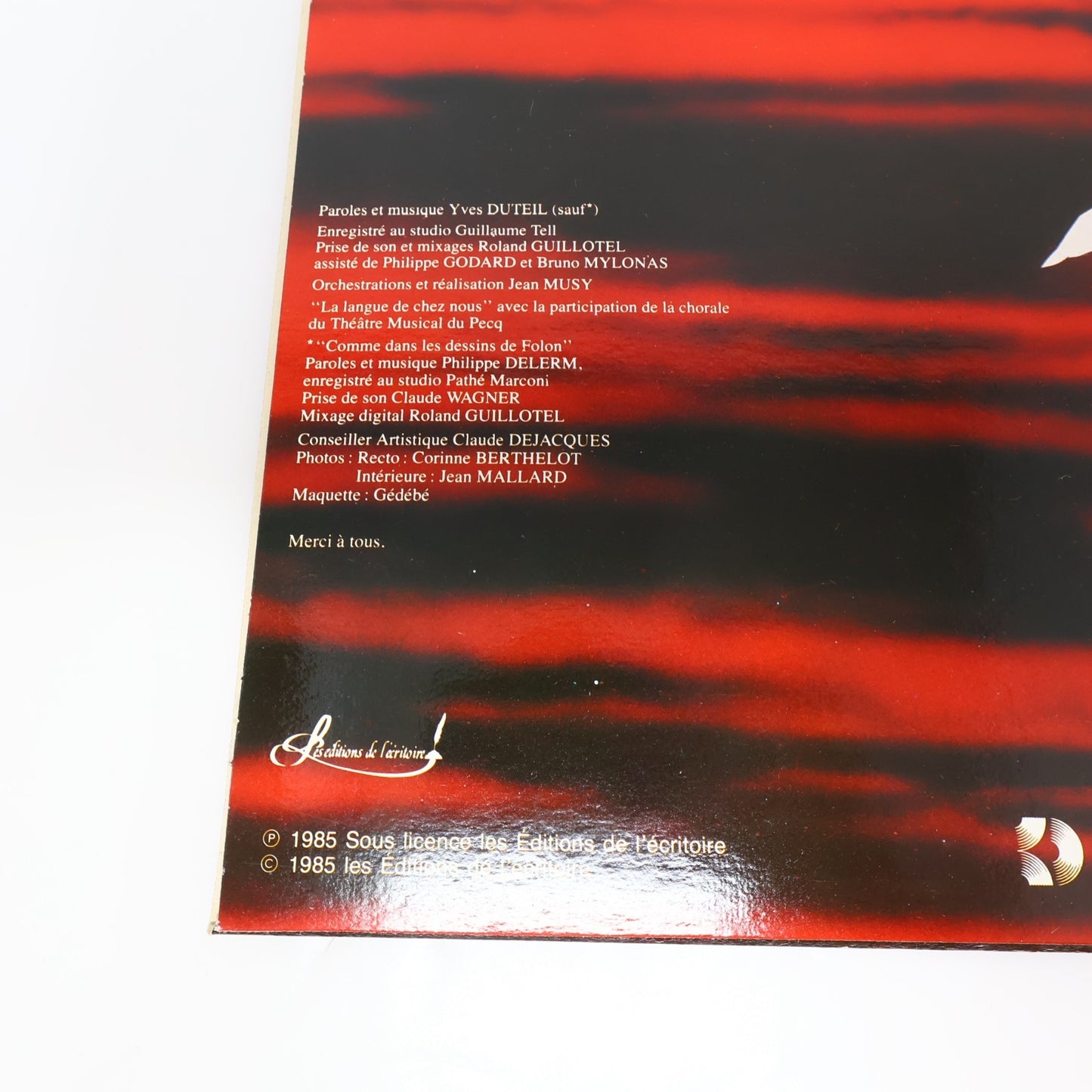 Yves Duteil Lot 2 Disques La Langue De Chez Nous/Prendre un Enfant par la Main