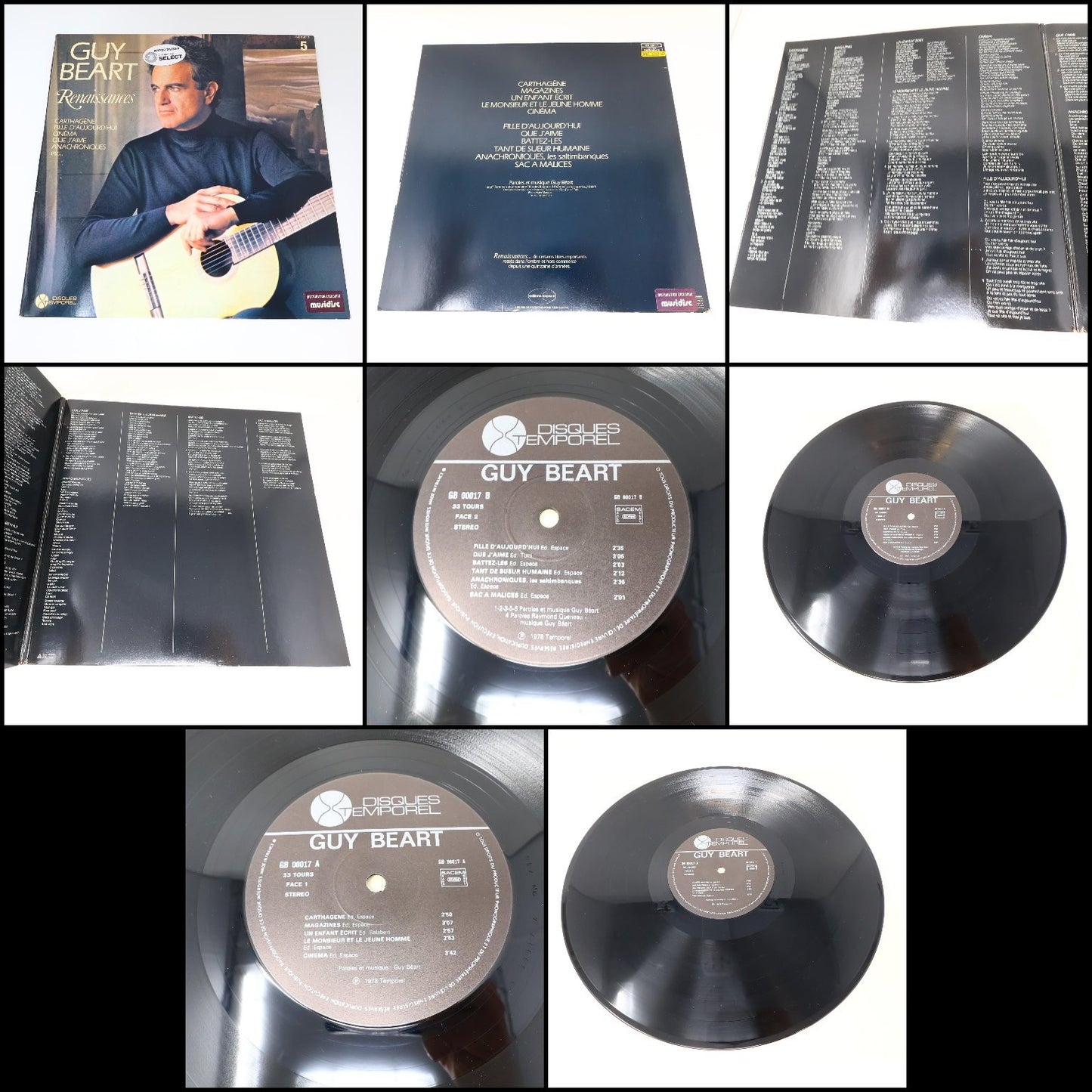 Guy Béart Lot 4 Disques Record Fenêtre/Espérance Folle/Beau Miroir/Renaissances