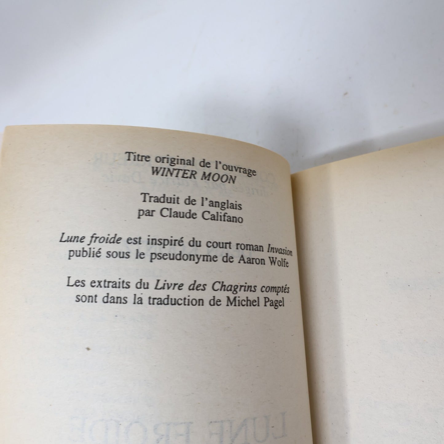 Dean Koontz Lot 4 Livres Yeux des Ténébres/Lune Froide/Nuit des Cafards Français