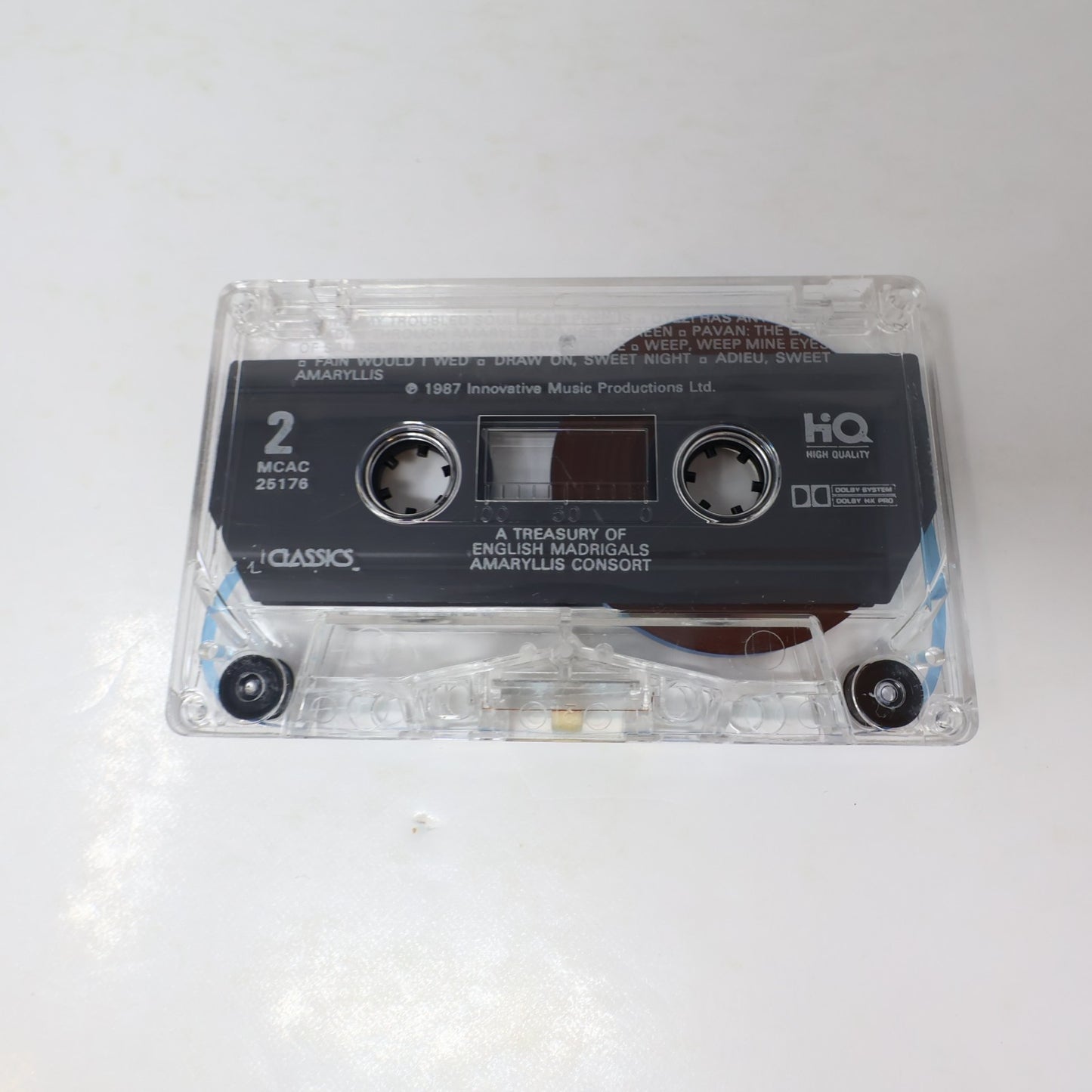 A Treasury Of English Madrigals Cassette Amaryllis Consort/Brett/Aldwinckle 1988