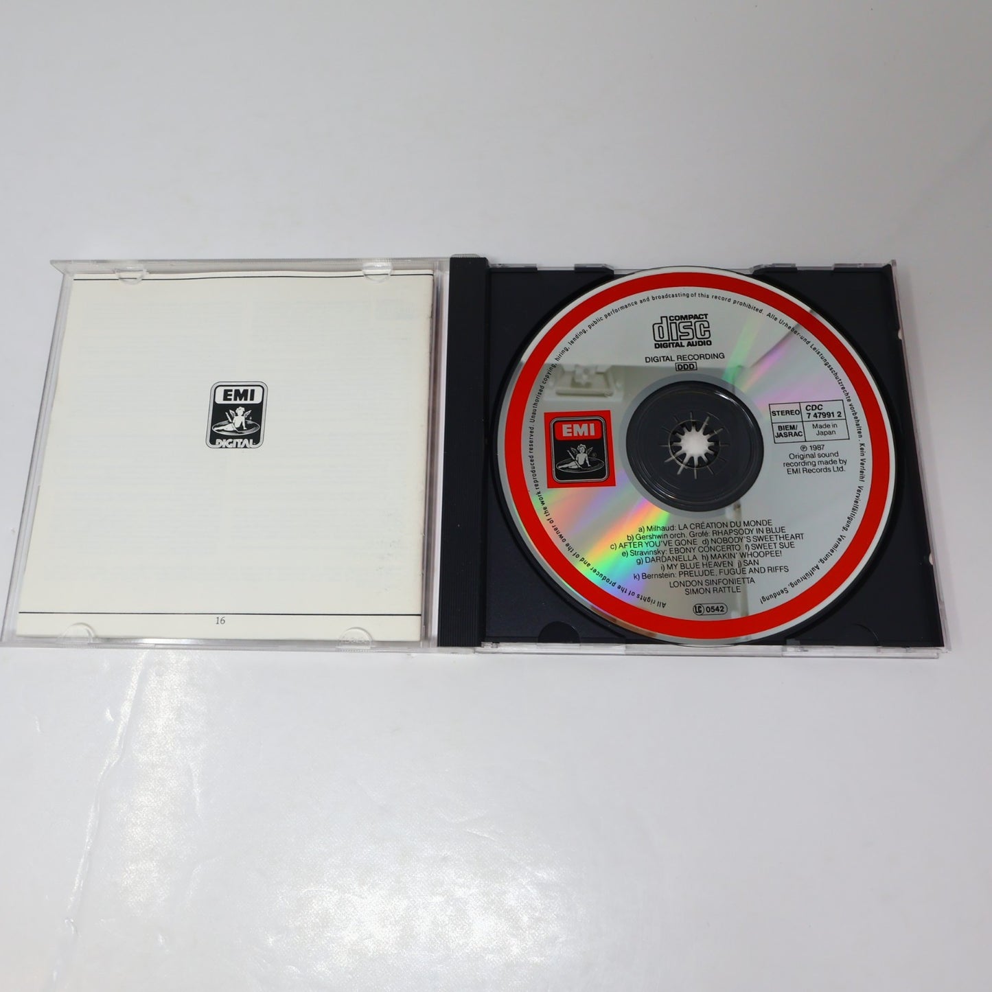 Simon Rattle The Jazz Album CD Milhaud/Gershwin/Stravinsky/Bernstein Donohoe
