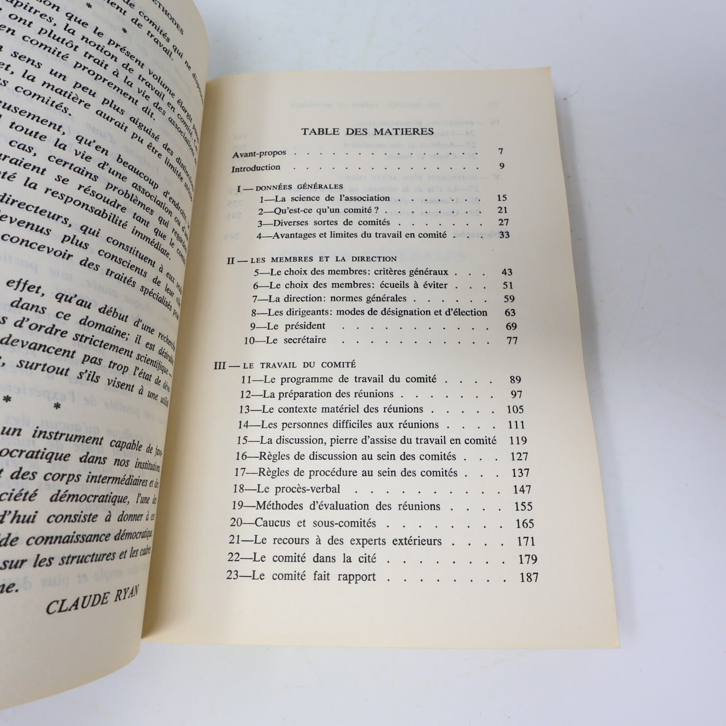 1962 Les Comités Esprit et Méthodes Claude Ryan Affaires Politique Société Livre