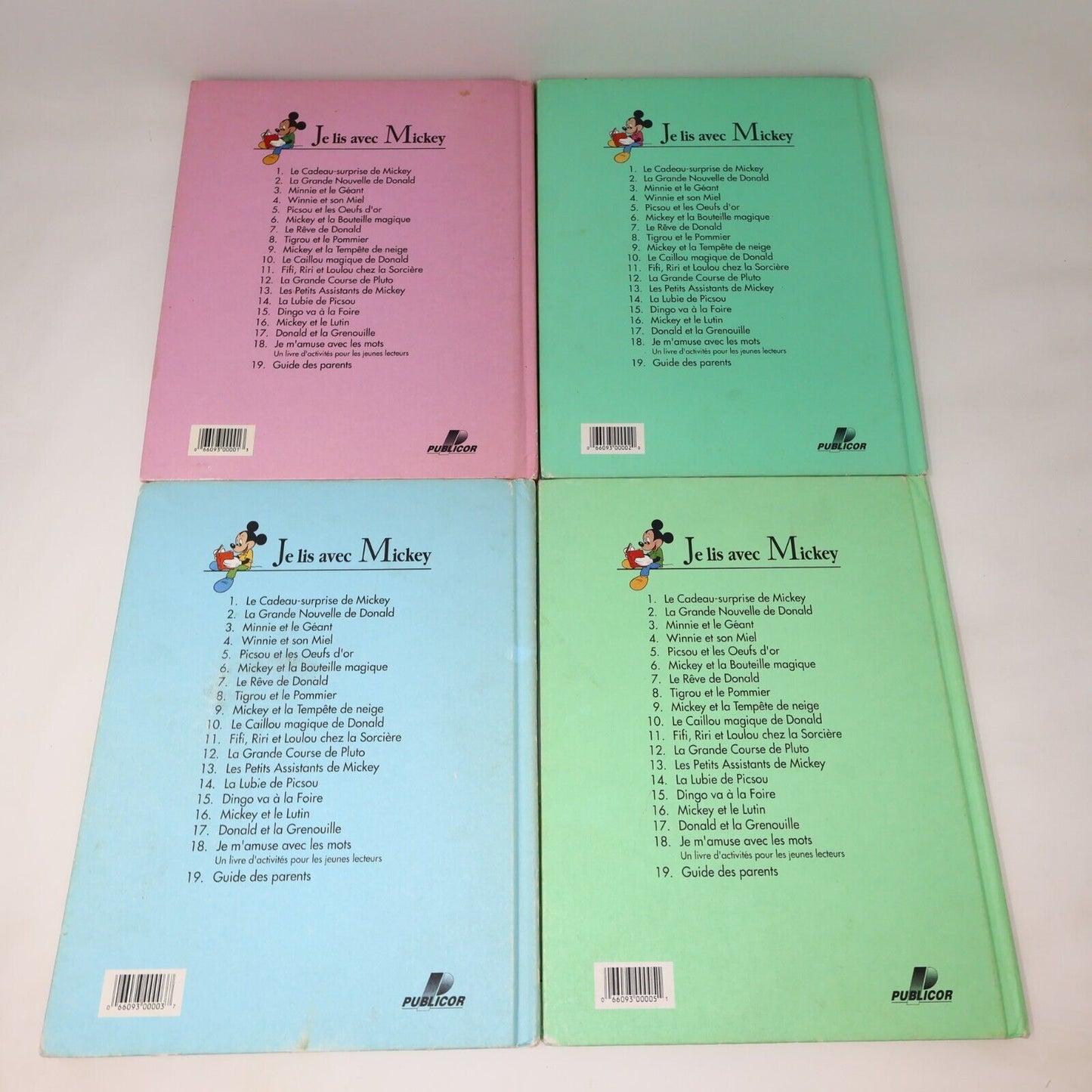 Lot 12 Livres Je Lis avec Mickey Walt Disney Publicor Jeunes Enfants Français HC