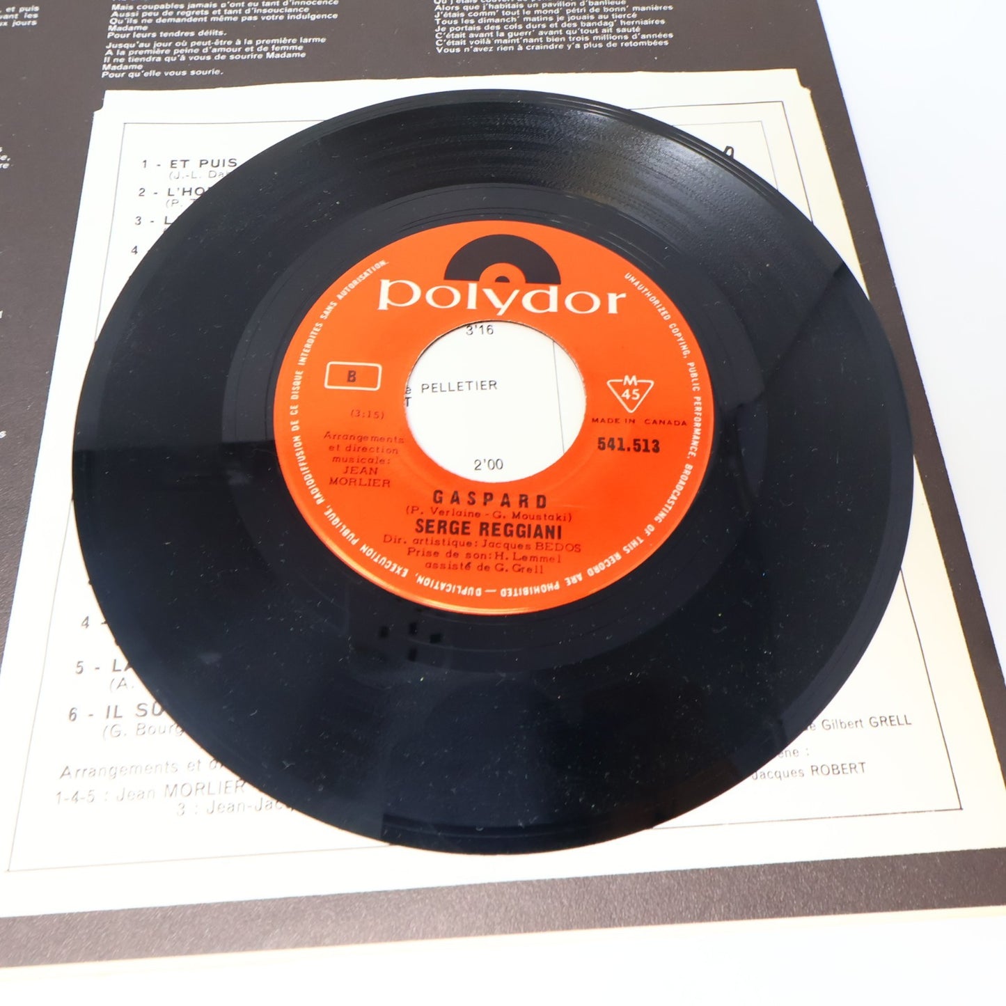 Serge Reggiani Lot 4 Disques Record Bon A Tirer/Éponyme Polydor Canada 70s VG+