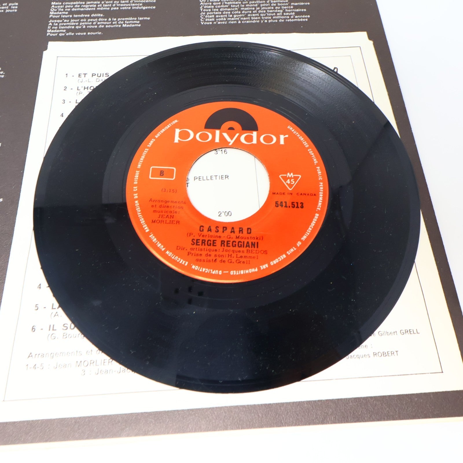 Serge Reggiani Lot 4 Disques Record Bon A Tirer/Éponyme Polydor Canada 70s VG+