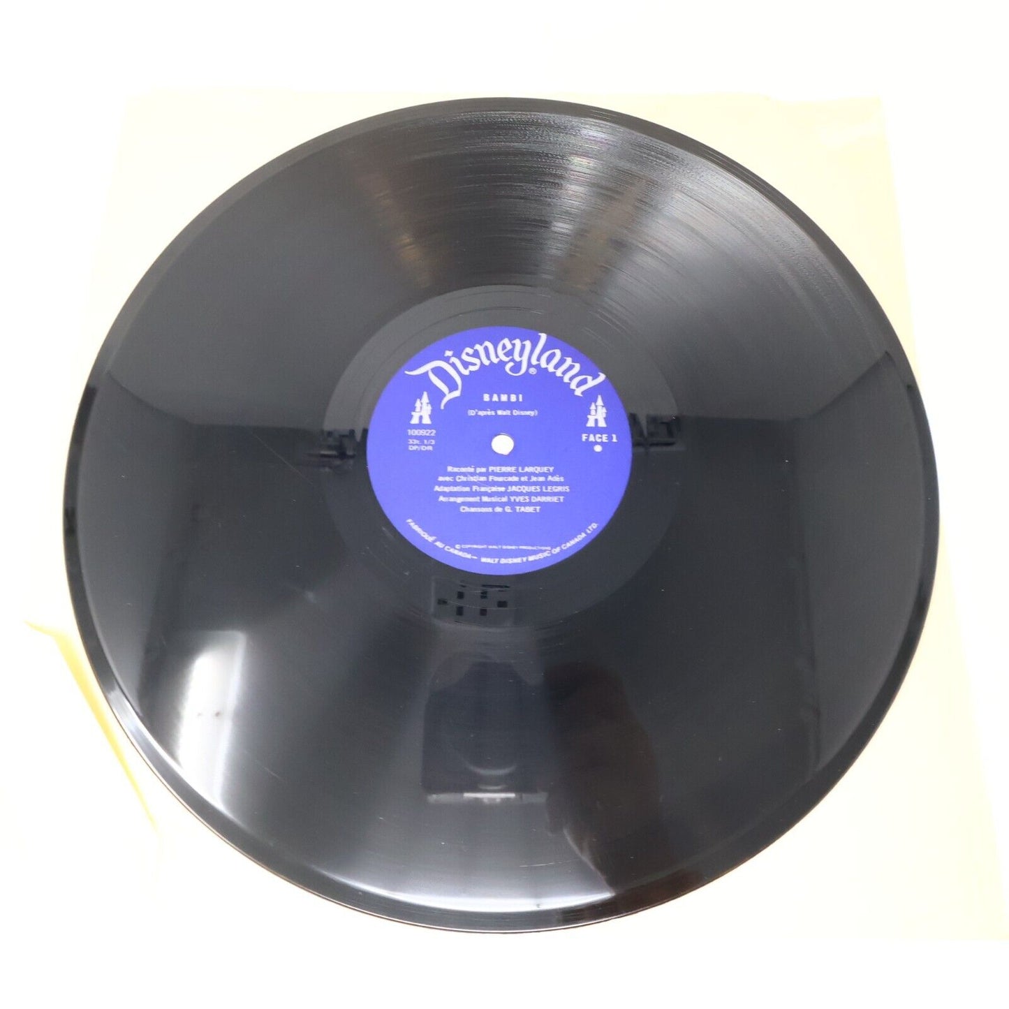 Walt Disney Bambi Raconté par Pierre Larquey LP Disque DF-1009 Français French