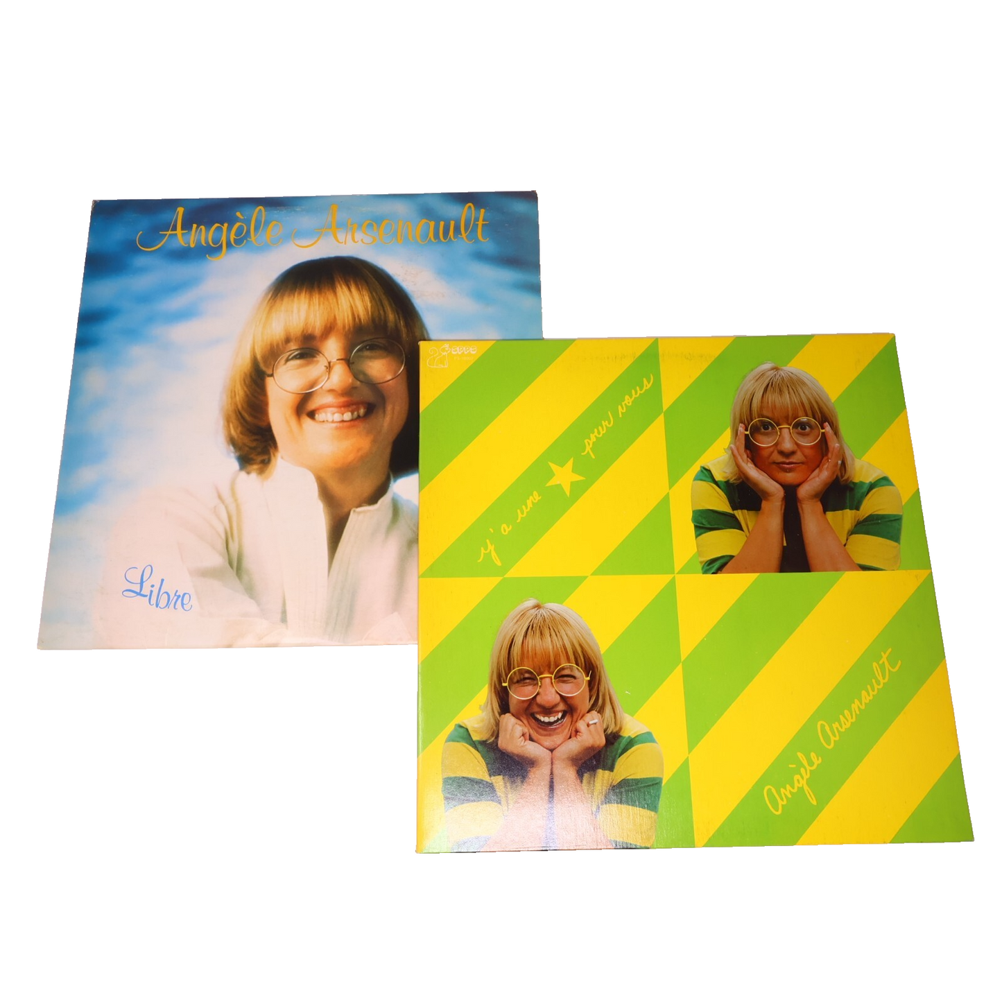 Angèle Arsenault Lot 2 Disques Record Moi J'mange Libre/Y'a Une Étoile Pour Vous