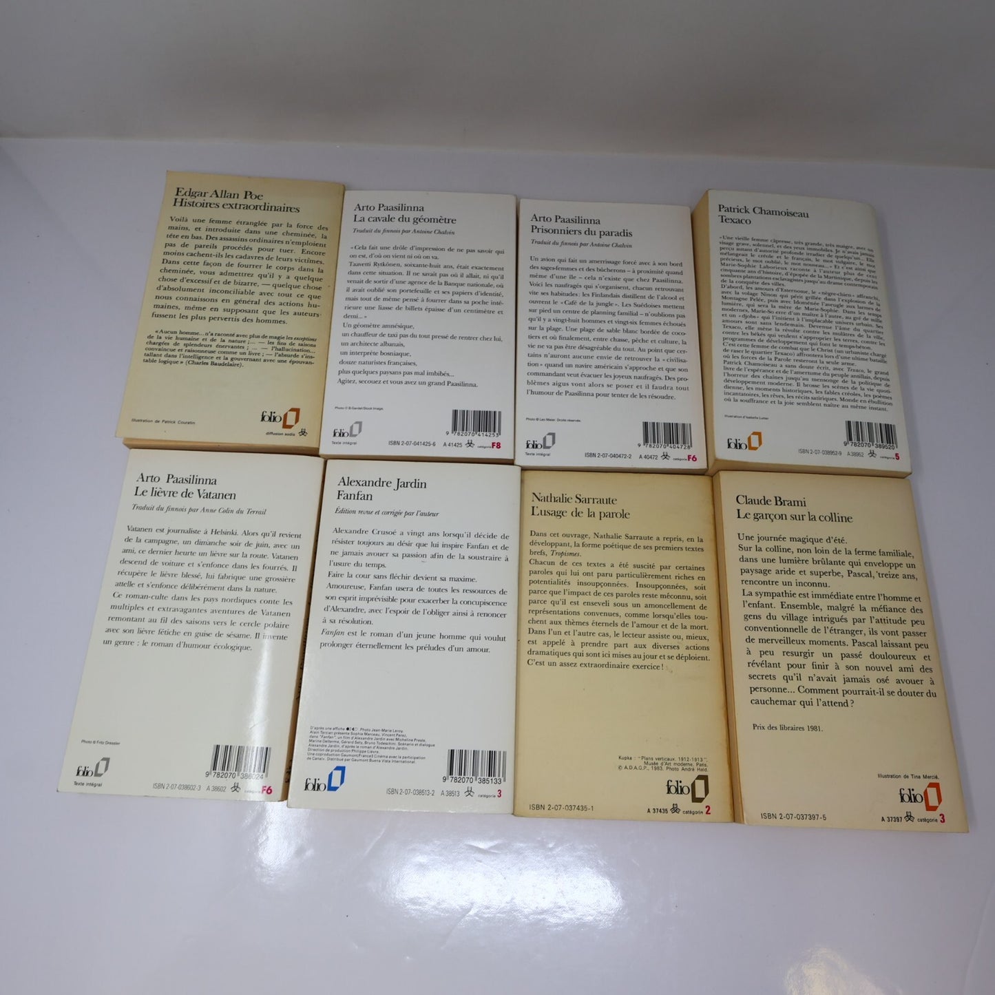 Folio Lot 34 Livres Gallimard Jardin/Kafka/Wolinski/Steinbeck/Poe Littérature PB
