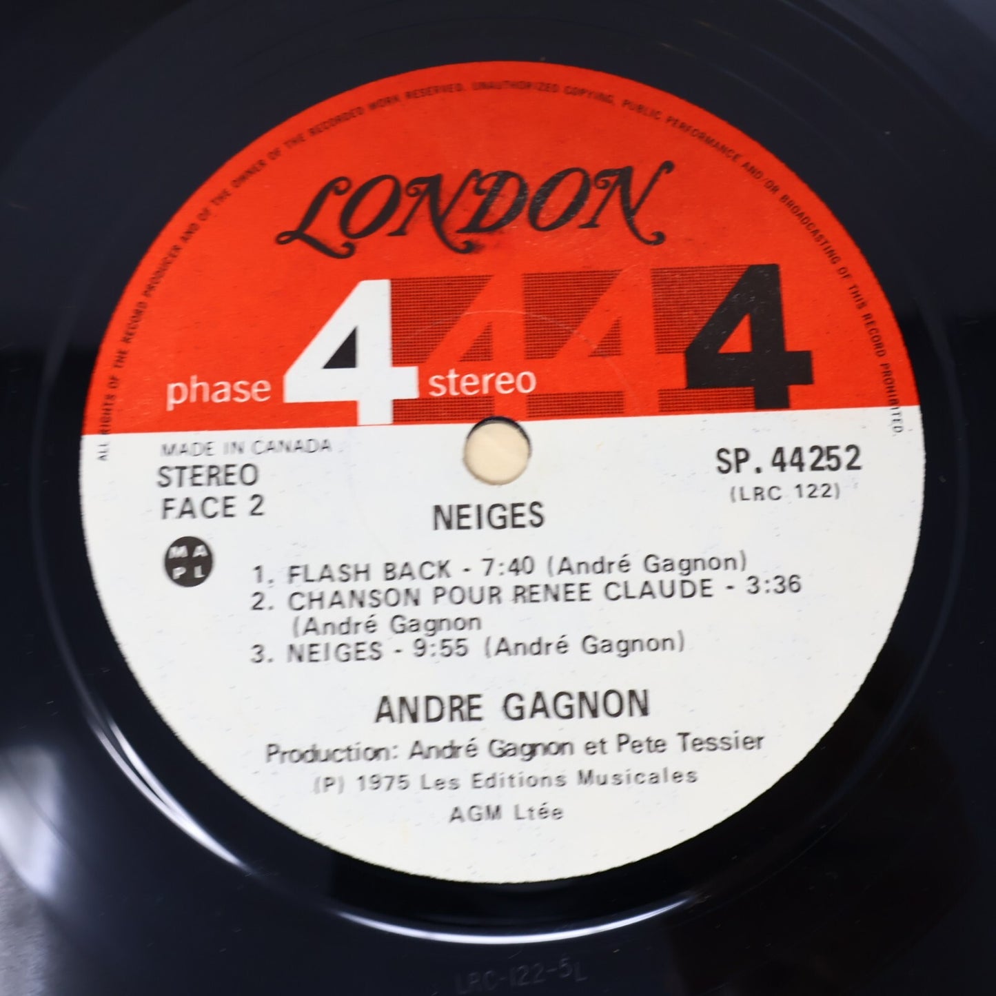 André Gagnon Lot 6 Disques Neiges/Projection/Saint-Laurent/Encore/Saga Record LP