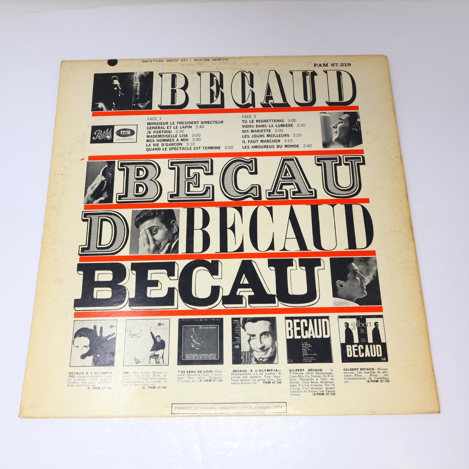 Gilbert Bécaud Lot 13 Disques Record Olympia/Ami/L'Important C'est La Rose 70s