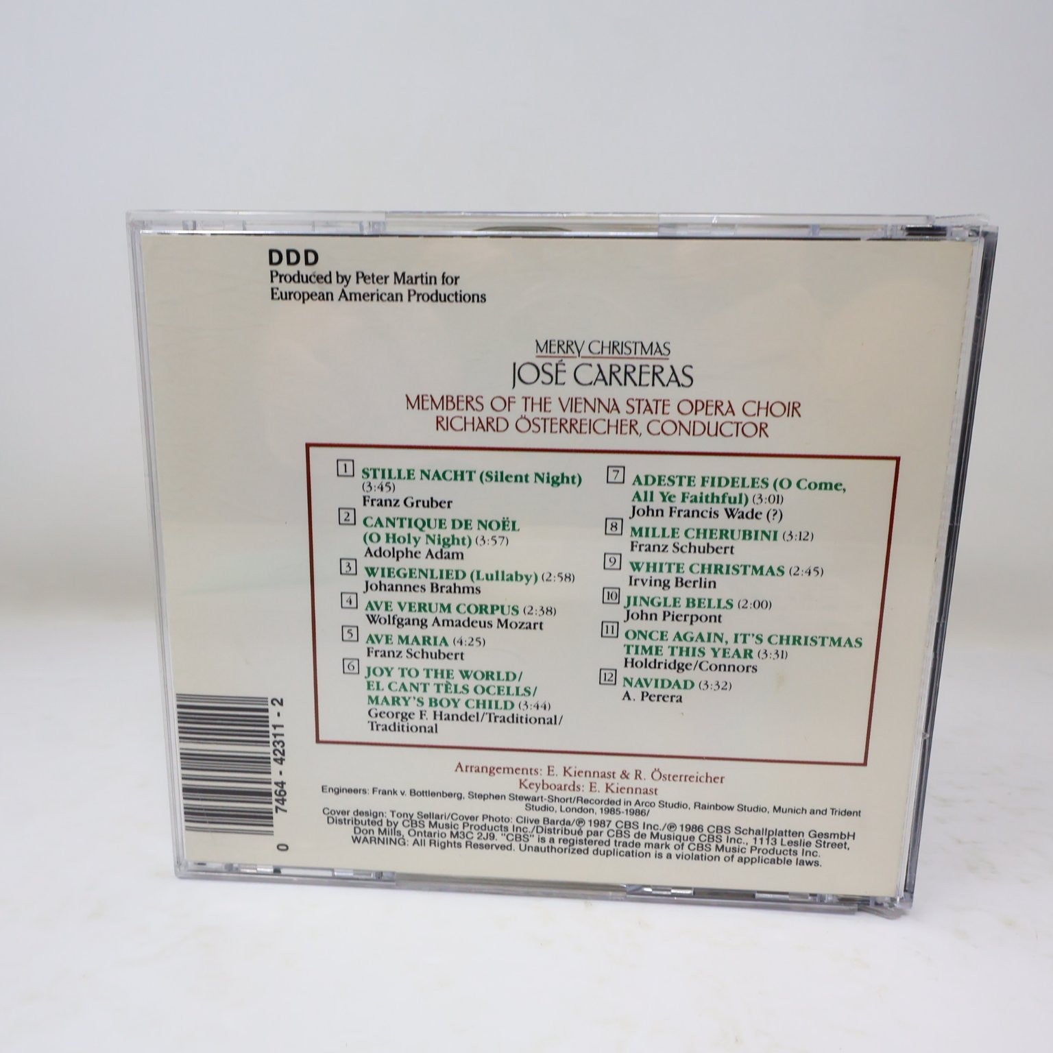 José Carreras - Merry Christmas CD 1987 Vienna Choir Classical CBS