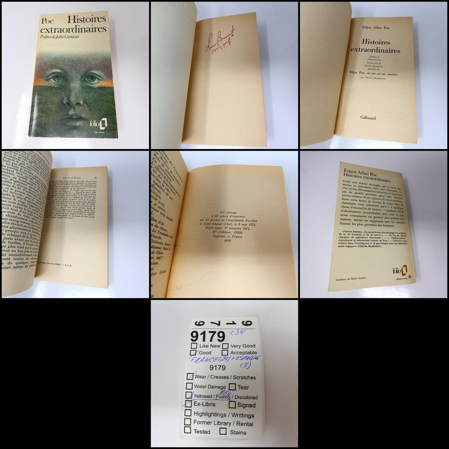 Folio Lot 34 Livres Gallimard Jardin/Kafka/Wolinski/Steinbeck/Poe Littérature PB