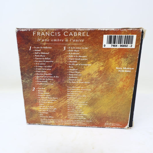 Francis Cabrel Coffret 3 CD D'une Ombre à L'autre 1991 Sarbacane French Folk