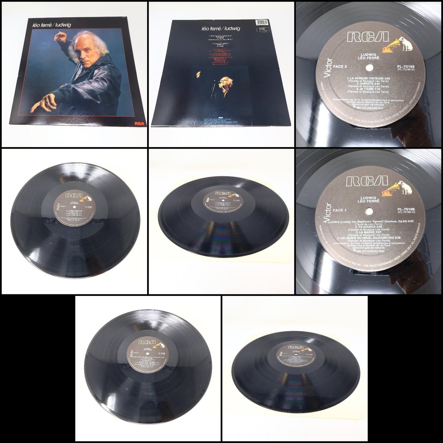Léo Ferré Lot 10 Disques LP Record Amour Anarchie #1-2/Ludwig/Je Te Donne/Frime