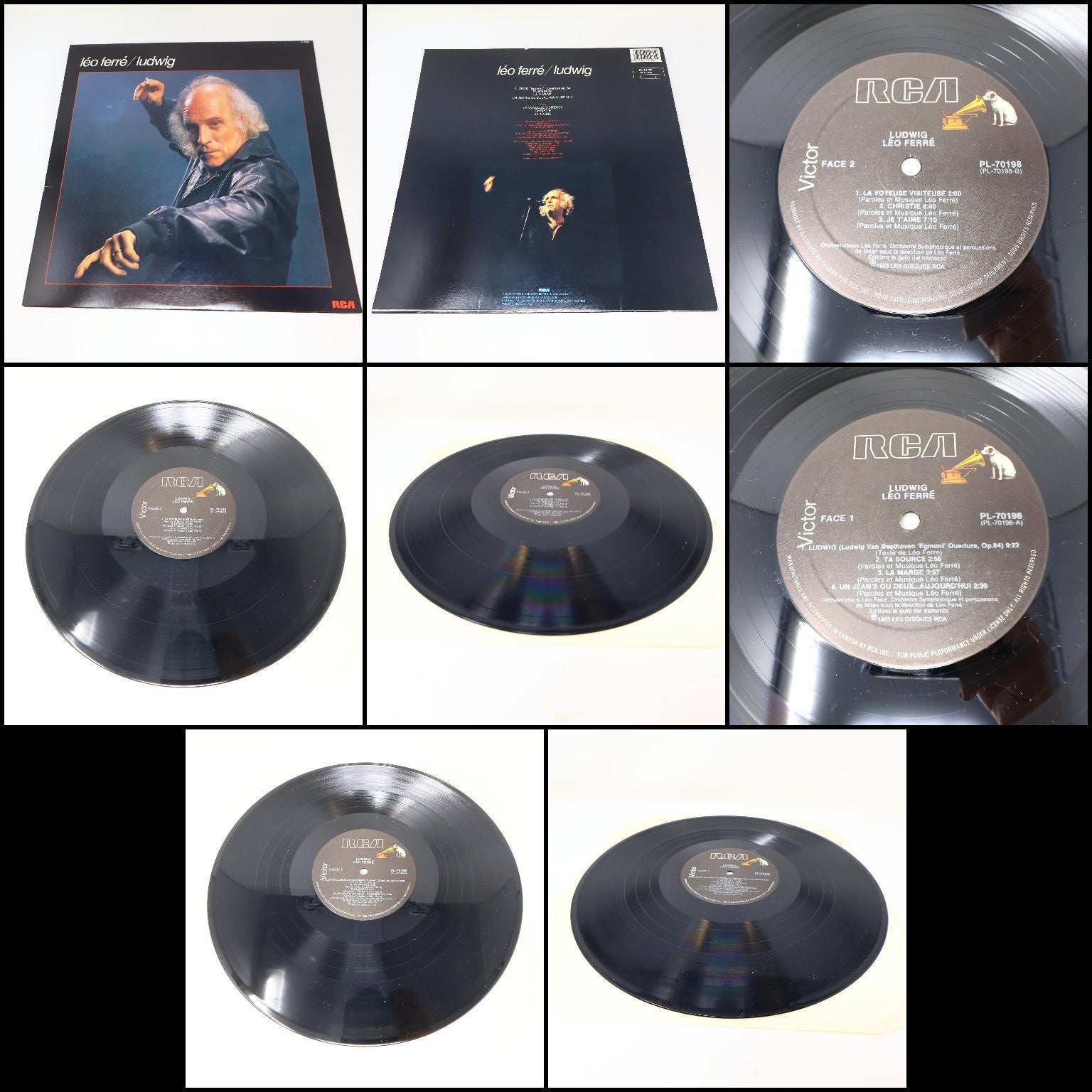 Léo Ferré Lot 10 Disques LP Record Amour Anarchie #1-2/Ludwig/Je Te Donne/Frime