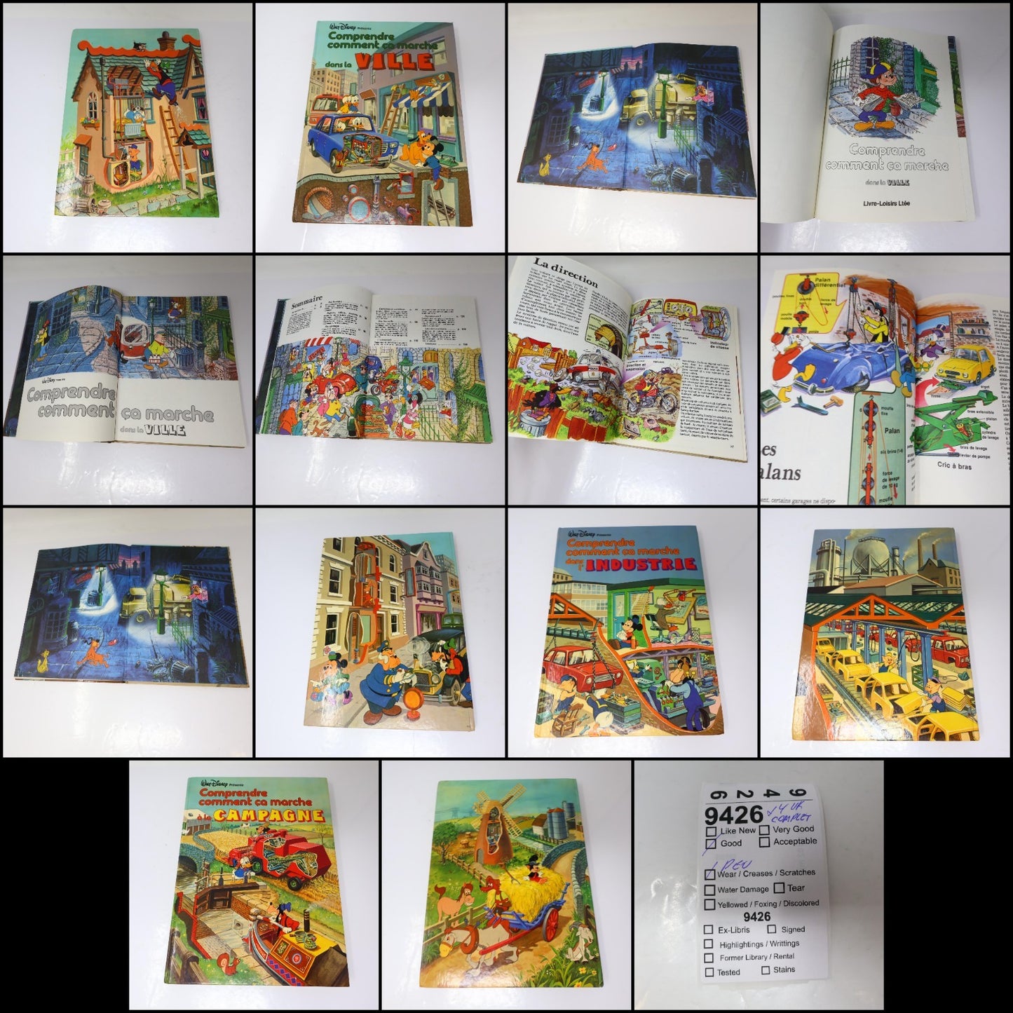 Comprendre Comment ca Marche Campagne/Ville/Maison/Industrie Lot 4 Livres Disney