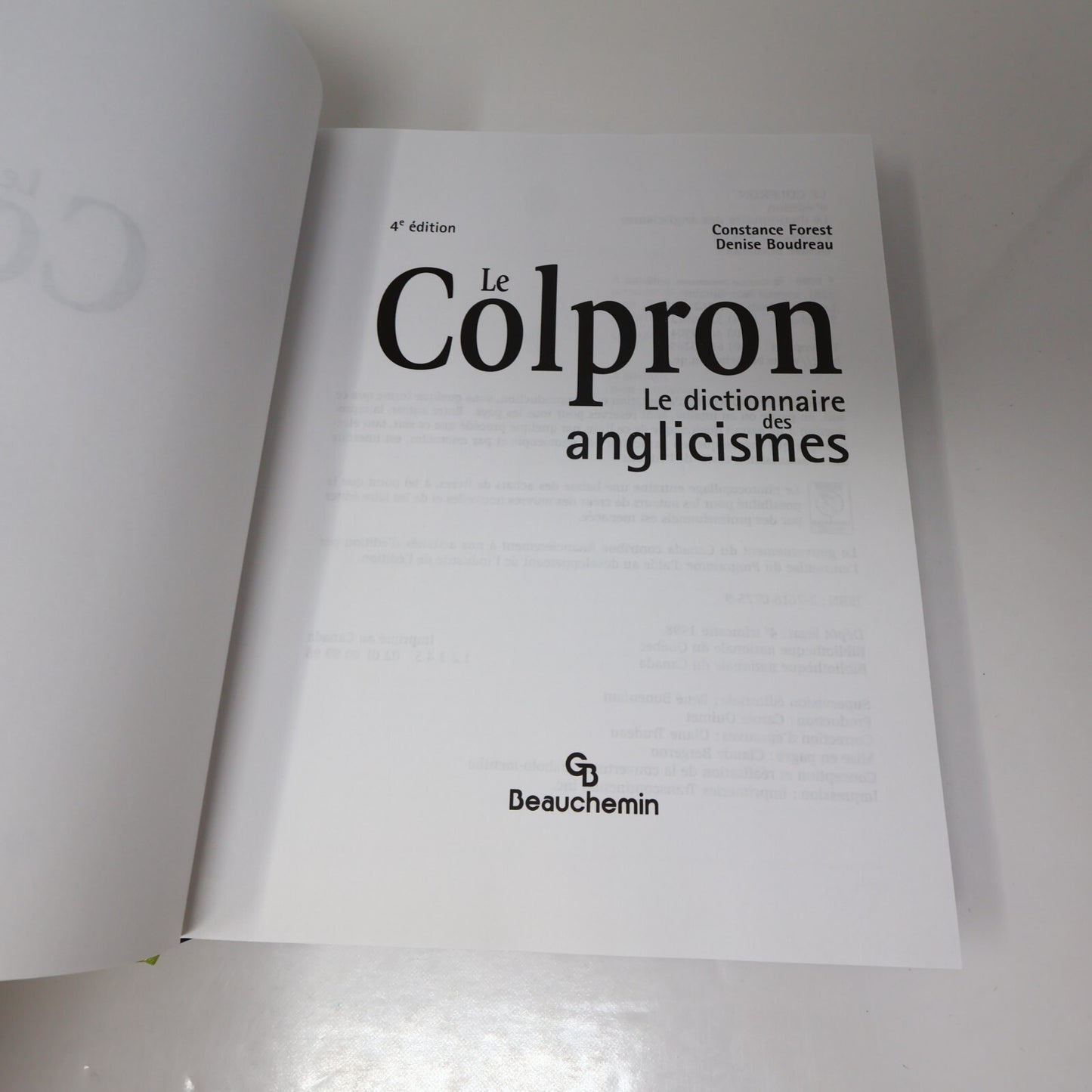 Le Colpron le Dictionnaire des Anglicismes Forest/Boudreau 1998 HC Français 90s