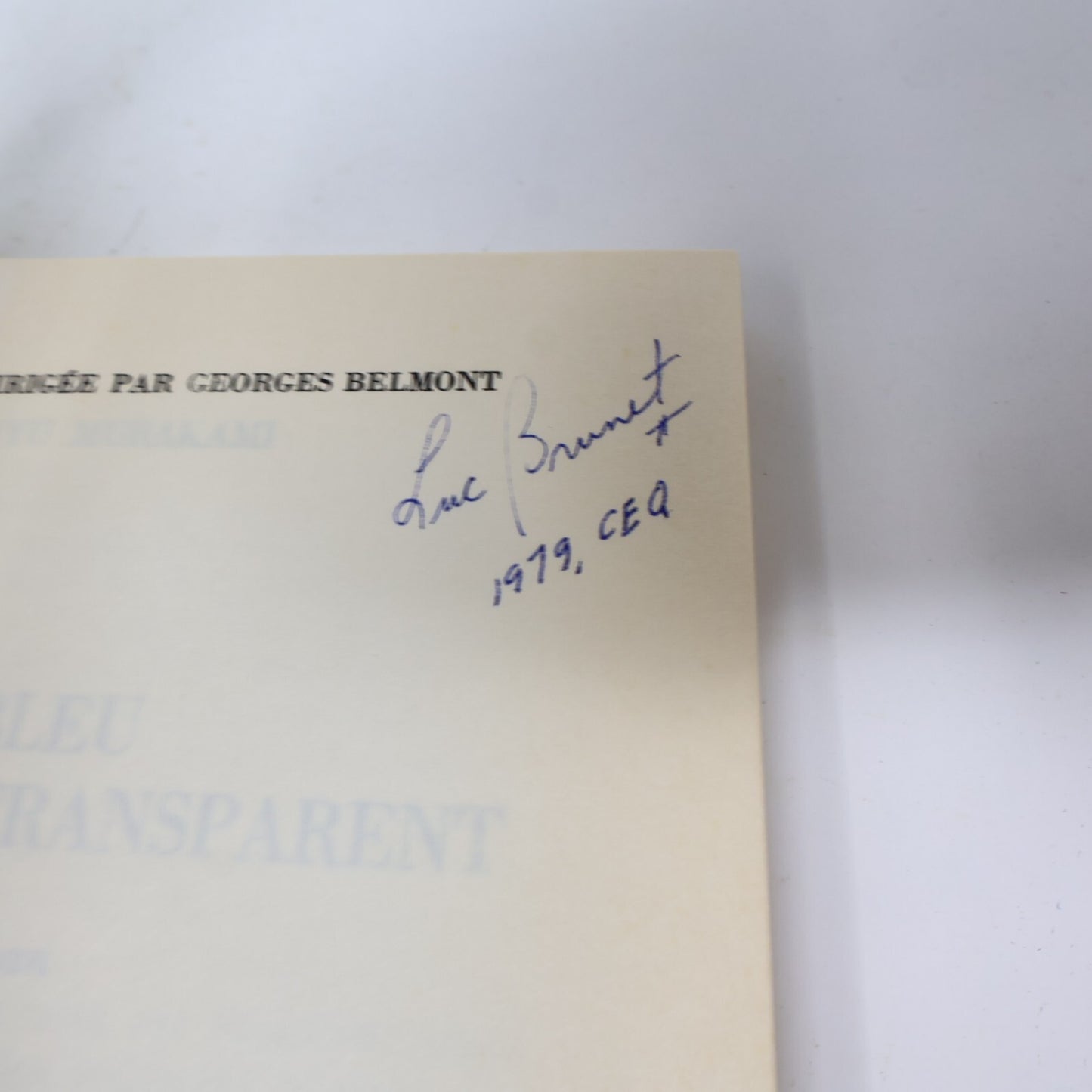 1978 Bleu Presque Transparent Ryū Murakami Robert Laffont Littérature Japonaise