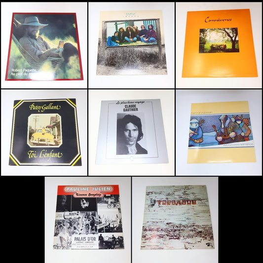 Rock/Pop/Folk/Funk Québécois 70s Lot 8 Disques Toubabou/Julien/Barde/Connivence
