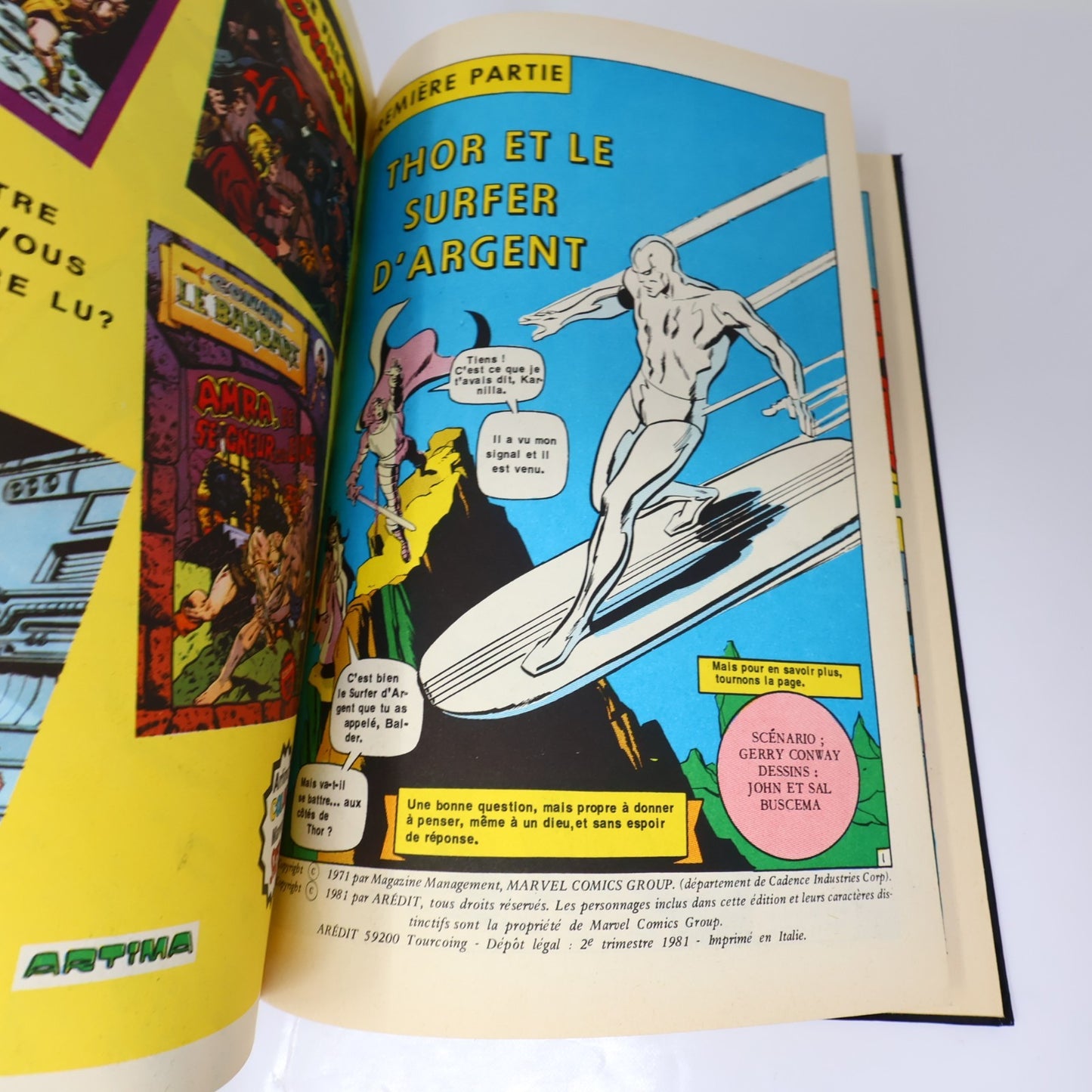 Thor et le Surfer d'Argent Gerry Conway/John & Sal Buscema Artima/Marvel 1980 HC
