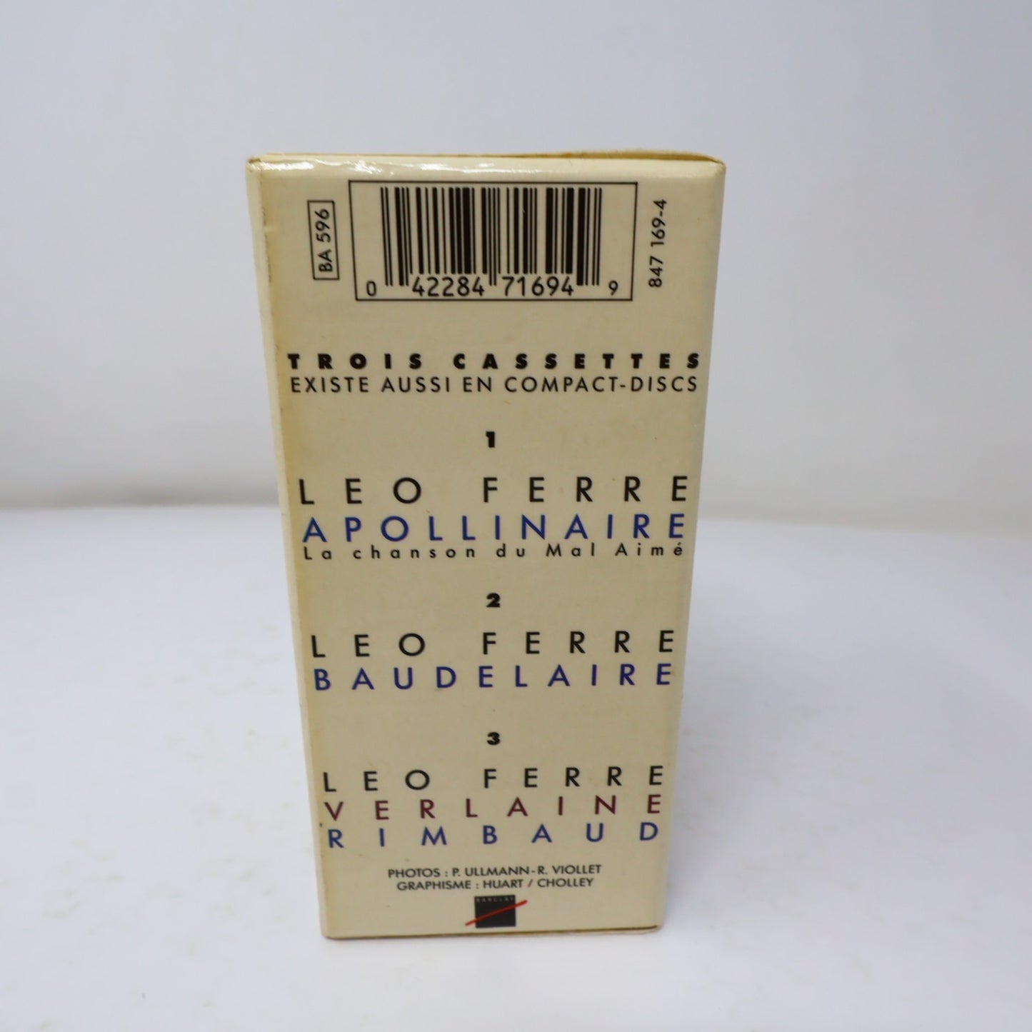 Léo Ferré Les Poètes Boîtier Cassette Apollinaire/Baudelaire/Verlaine Rimbaud