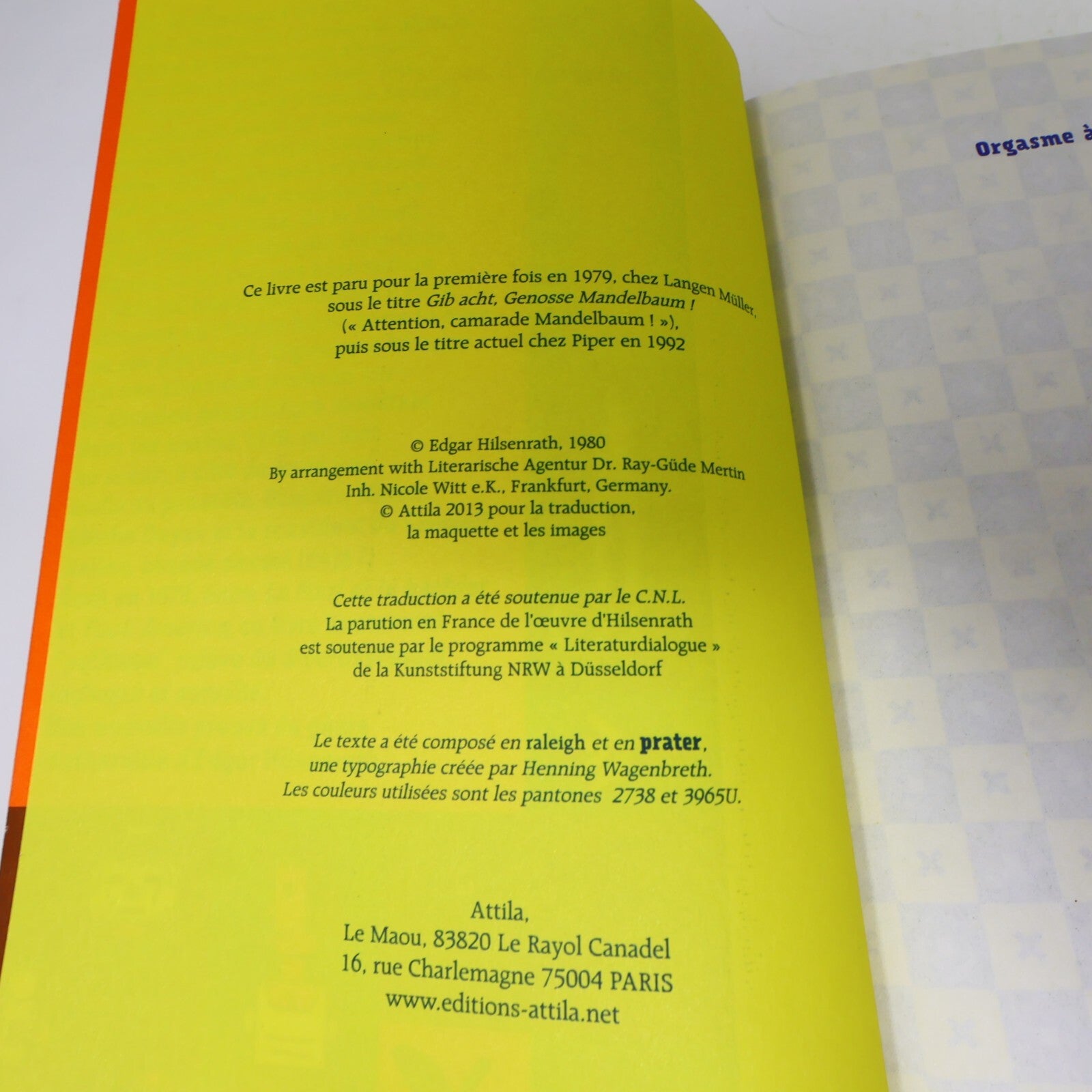 2013 Orgasme à Moscou Edgar Hilsenrath Espionnage Humour Attila Français Livre