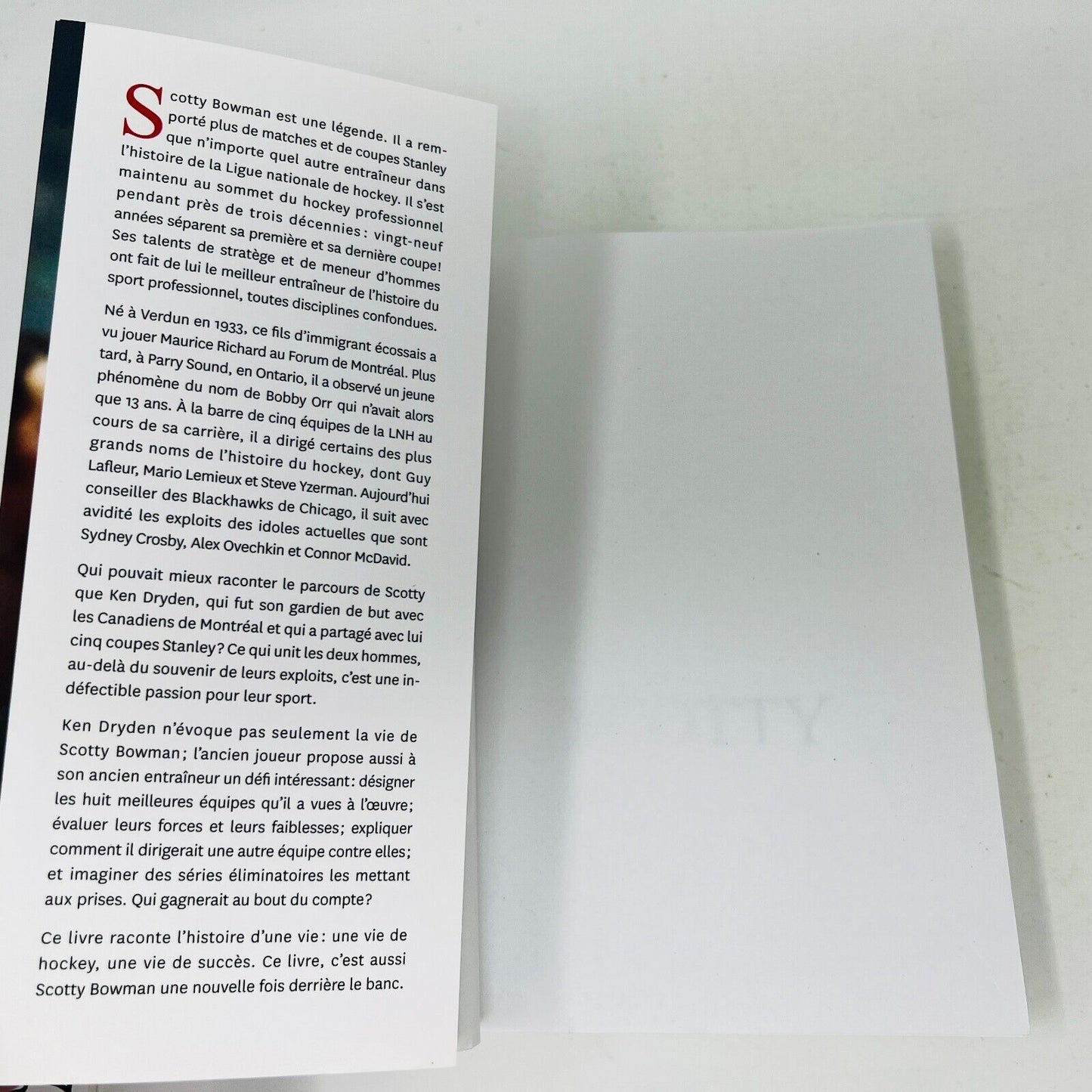 2019 Scotty une Vie de Hockey d'Exception de Ken Dryden Mémoires Biographie PB