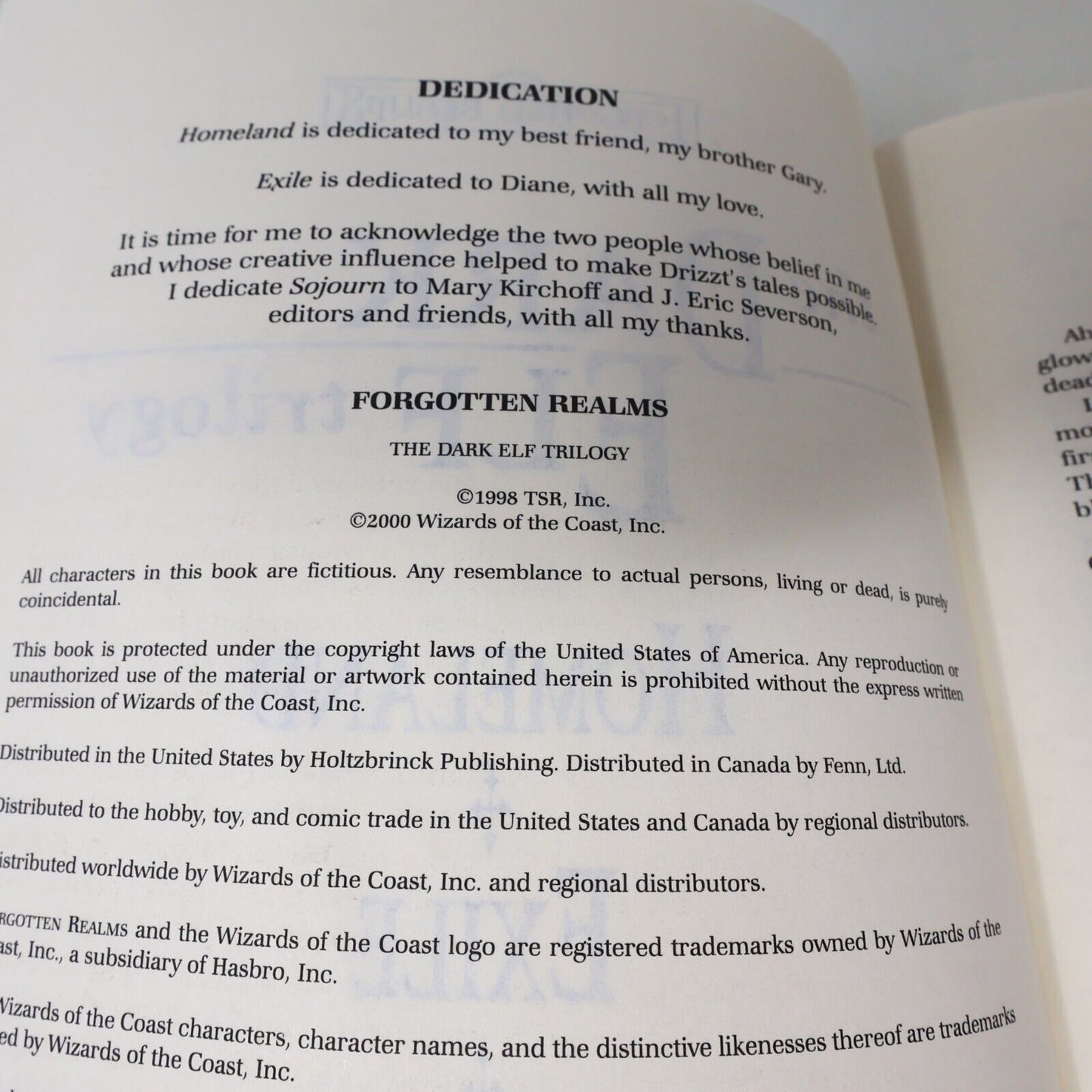 2000 The Dark Elf Trilogy Colector's Edition Forgotten Realms by R.A. Salvatore