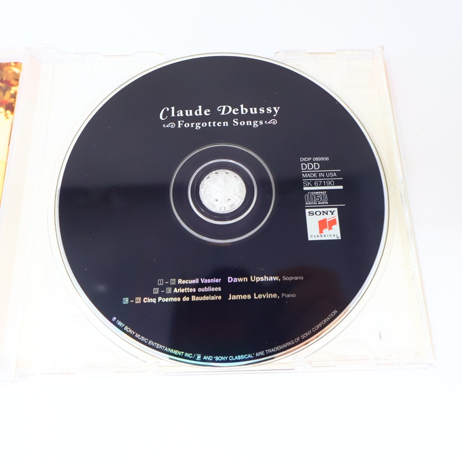 Dawn Upshaw Forgotten Songs Sings Debussy Levine CD 1997 Sony Classical SK 67190