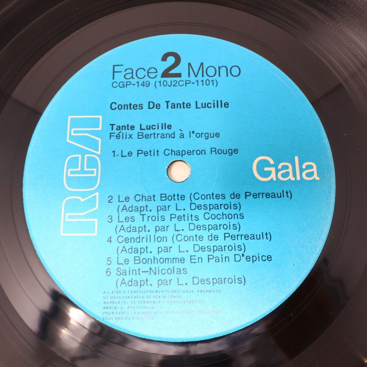 Contes de Tante Lucille LP Disque Histoires Enfants Vtg RCA Victor Mono CGP-149