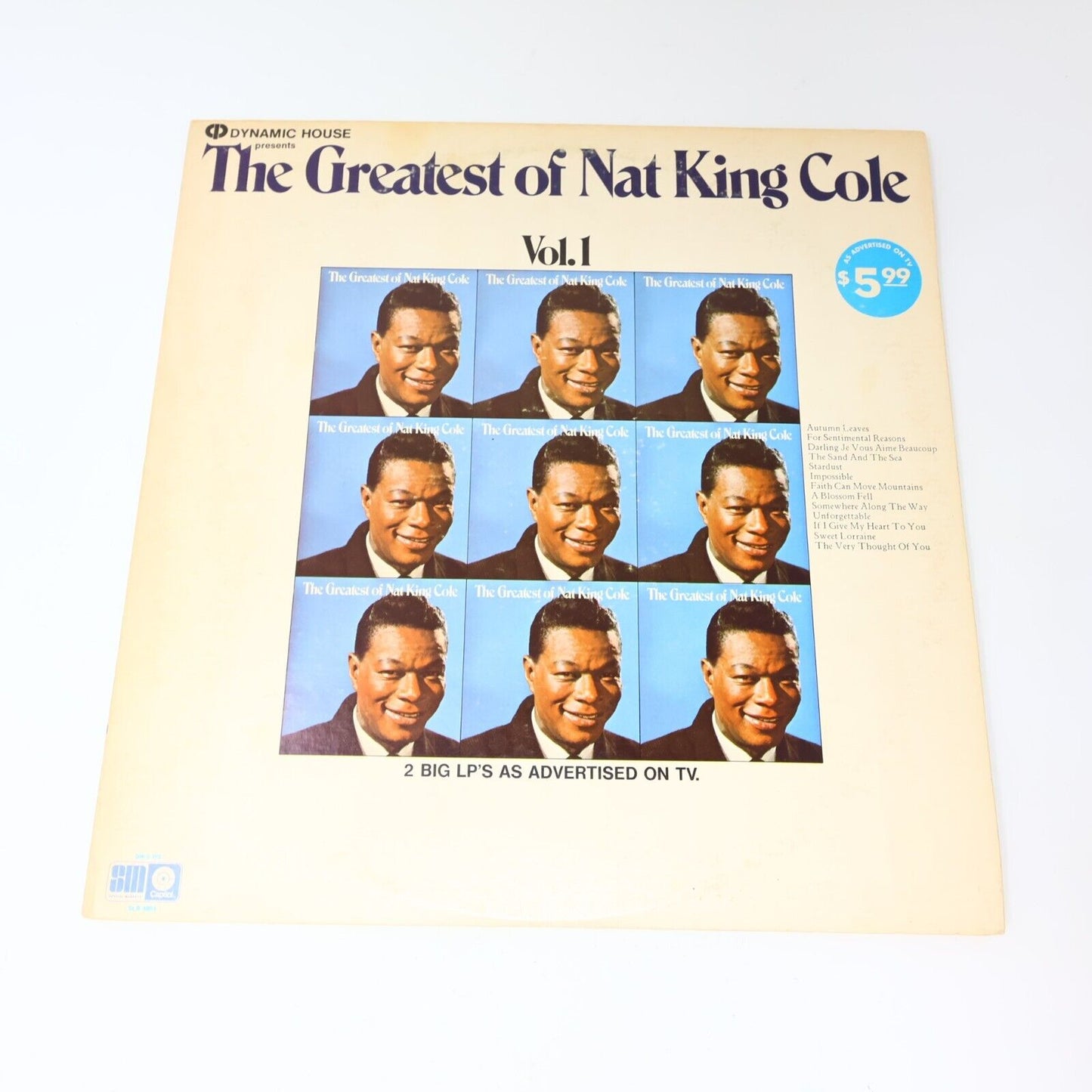 The Greatest of Nat King Cole Vol 1-2 Vinyl Record 2x LP SLB 6803 Unforgettable