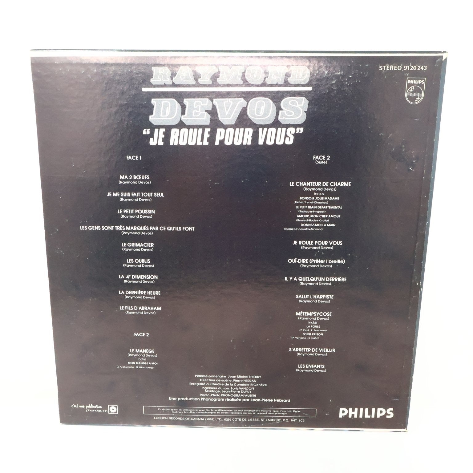 Raymond Devos Je Roule Pour Vous LP Record 1977 Philips French Humor 9120 243