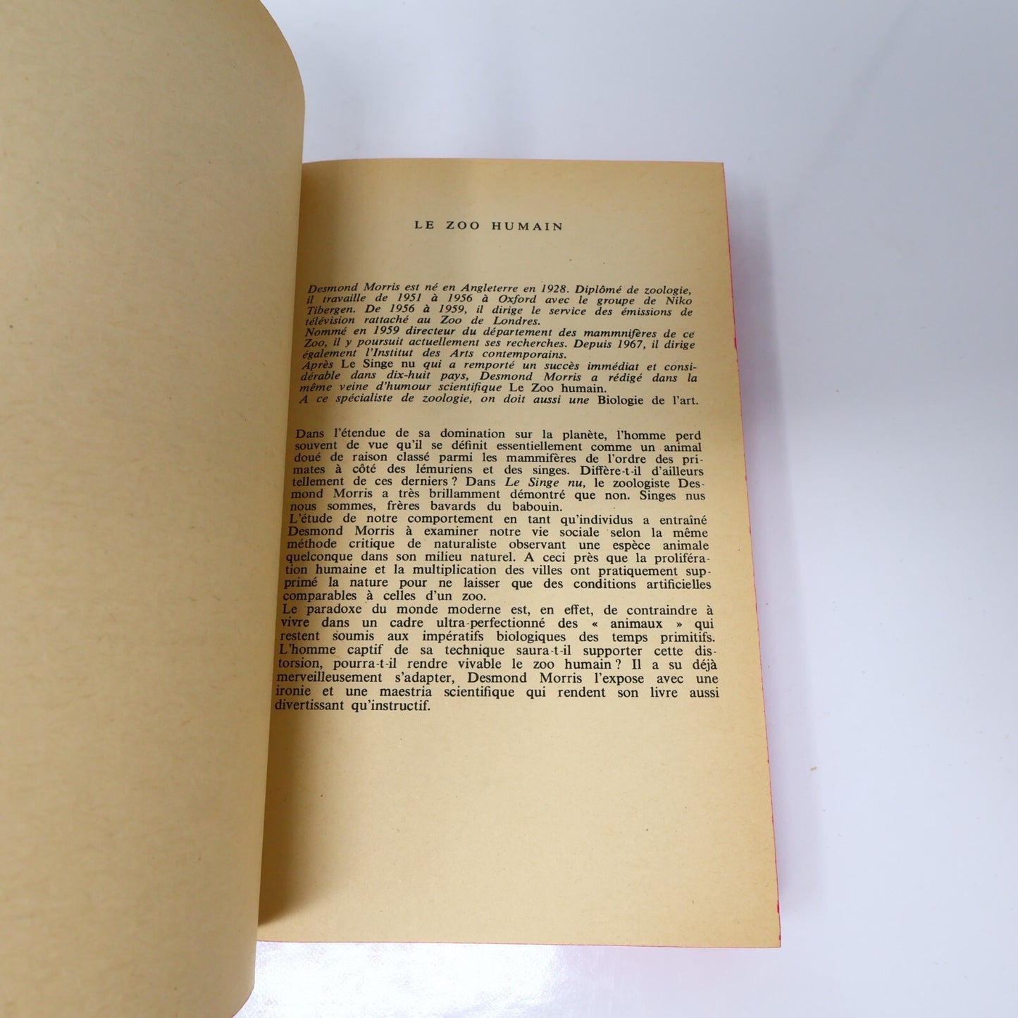 Desmond Morris Lot 2 Livres Poche Le Singe Nu/Zoo Humain Sciences Biologie 1971
