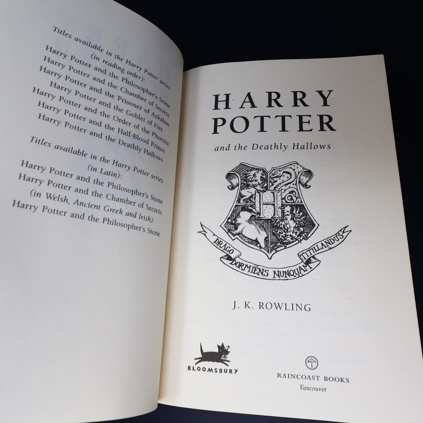 2007 Harry Potter and the Deathly Hallows by J. K. Rowling 1st Print Hardcover