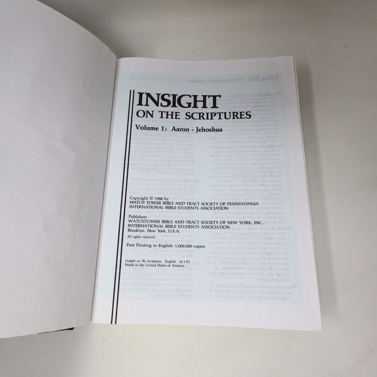 Lot 2 Books Insight on the Scriptures #1-2 Watch Tower Bible Religion 80s HC