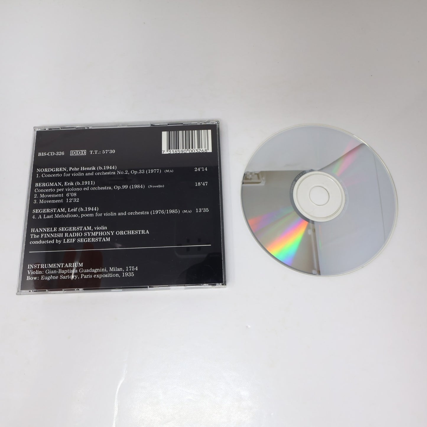 Nordgren/Bergman/Segerstam CD Finnish Violin Concertos BIS 1986 Made in Japan