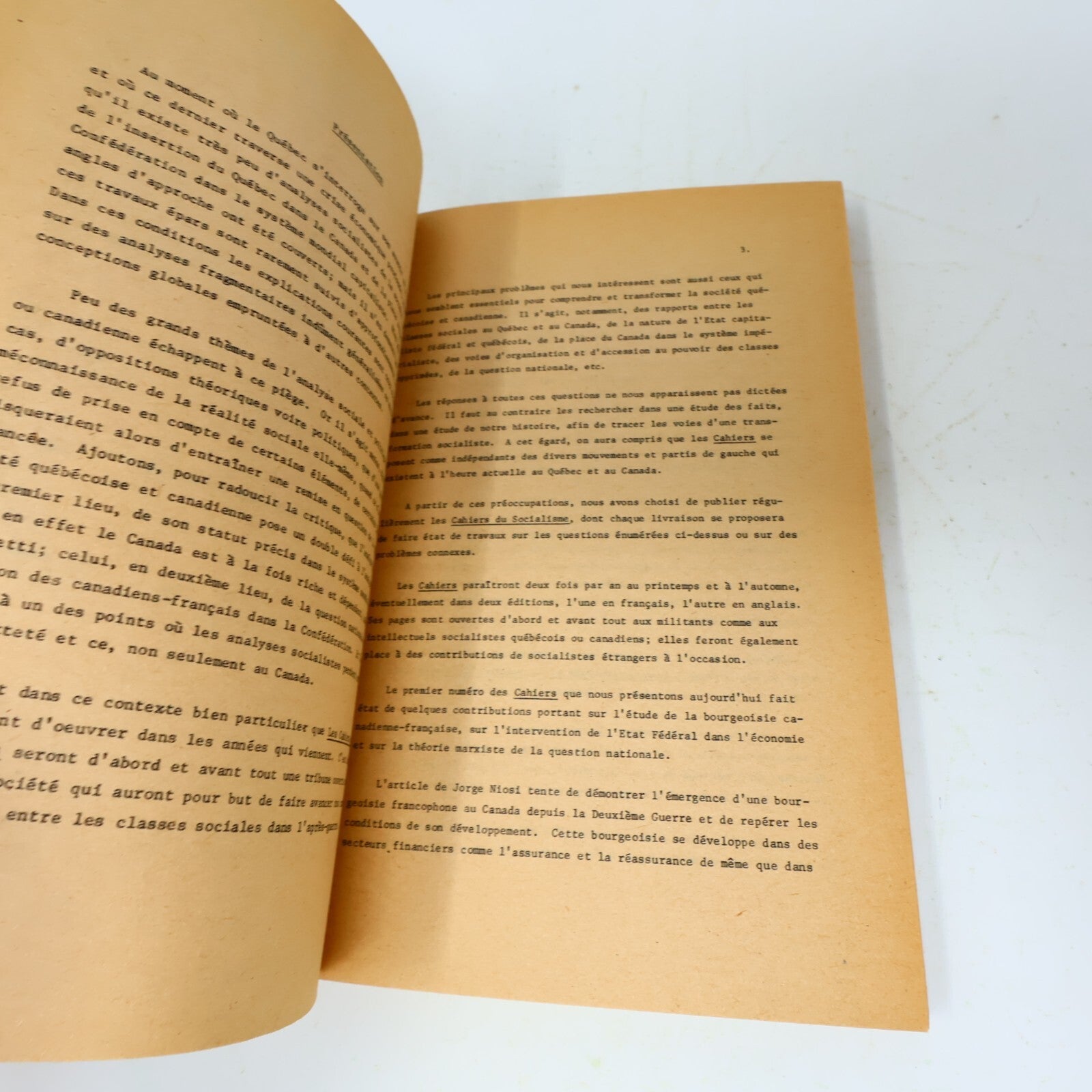 1978 Les Cahiers du Socialisme 1 Jorge Niosi/Dorval Brunelle/Ch. Halary Français